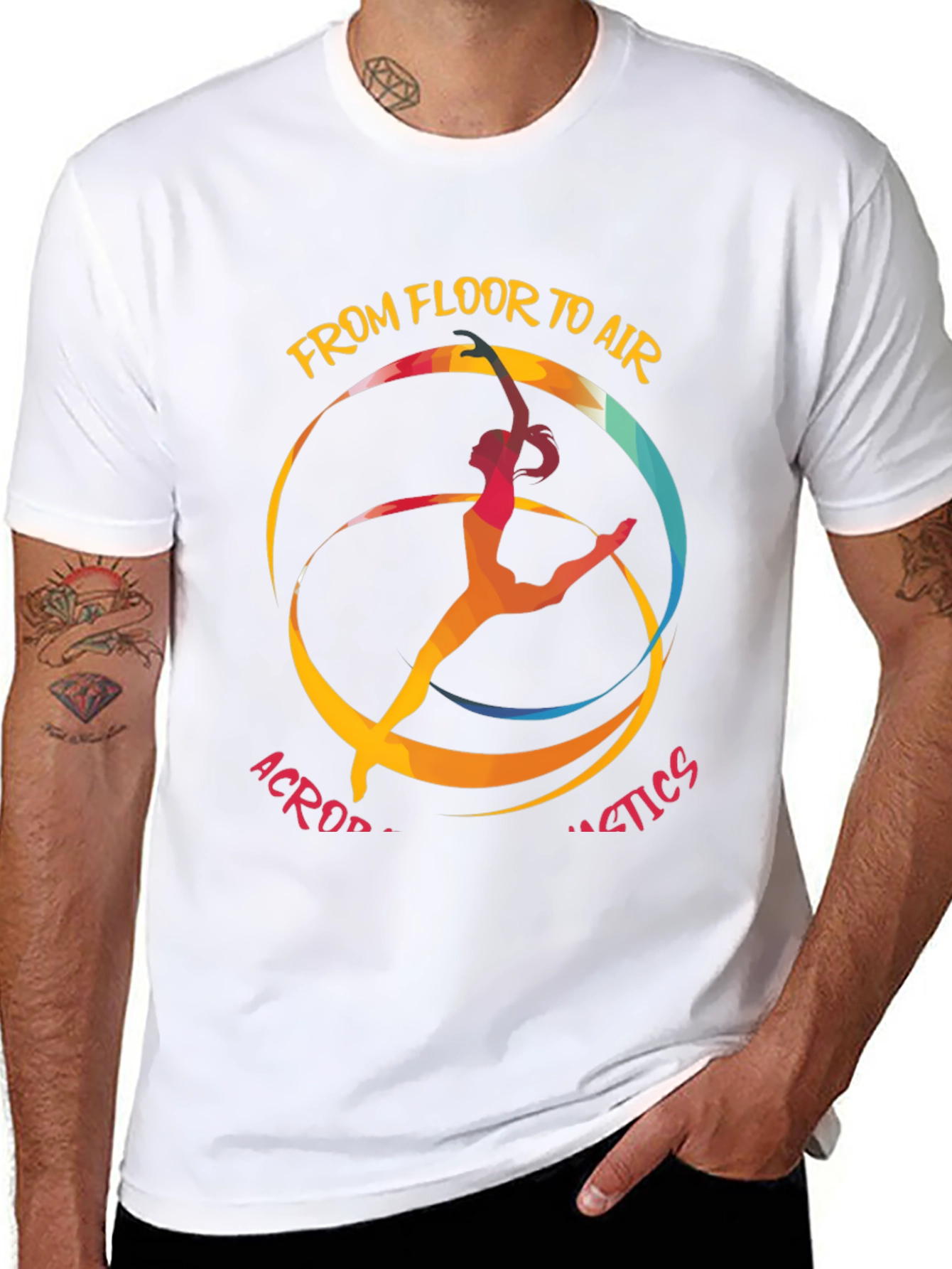 Black Acrobatics T-Shirt: From Floor to Air Graphic Tee view 8