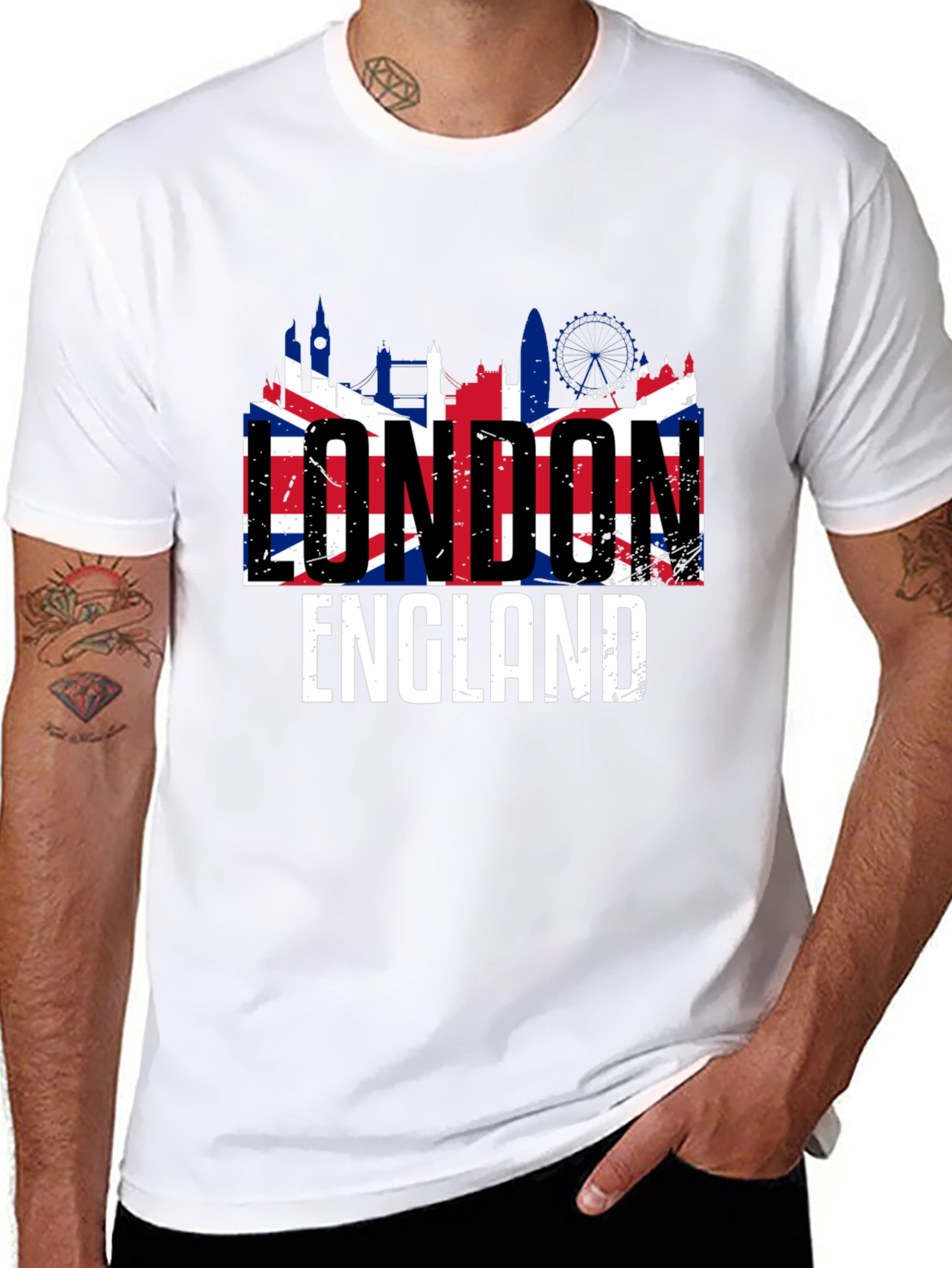 London England Union Jack Men's T-Shirt - 8
