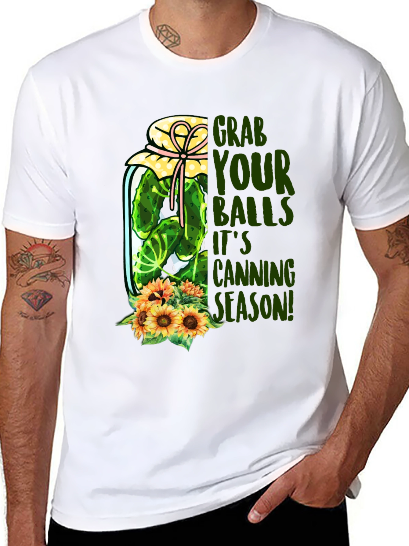 Black Grab Your Balls Canning Season Novelty T-Shirt view 8