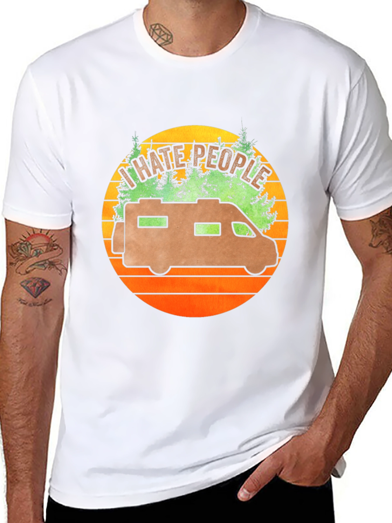 Black I Hate People RV Graphic Tee - Camping Shirt view 8