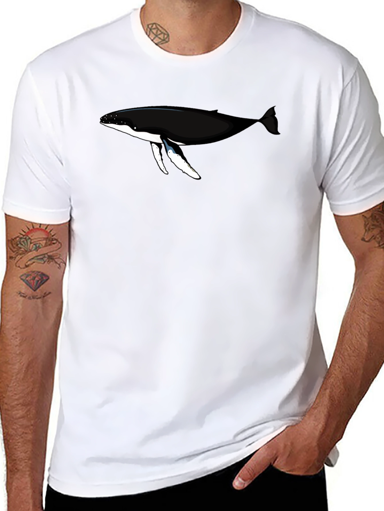 Black Whale Graphic Black T-Shirt | Coastal Style view 8