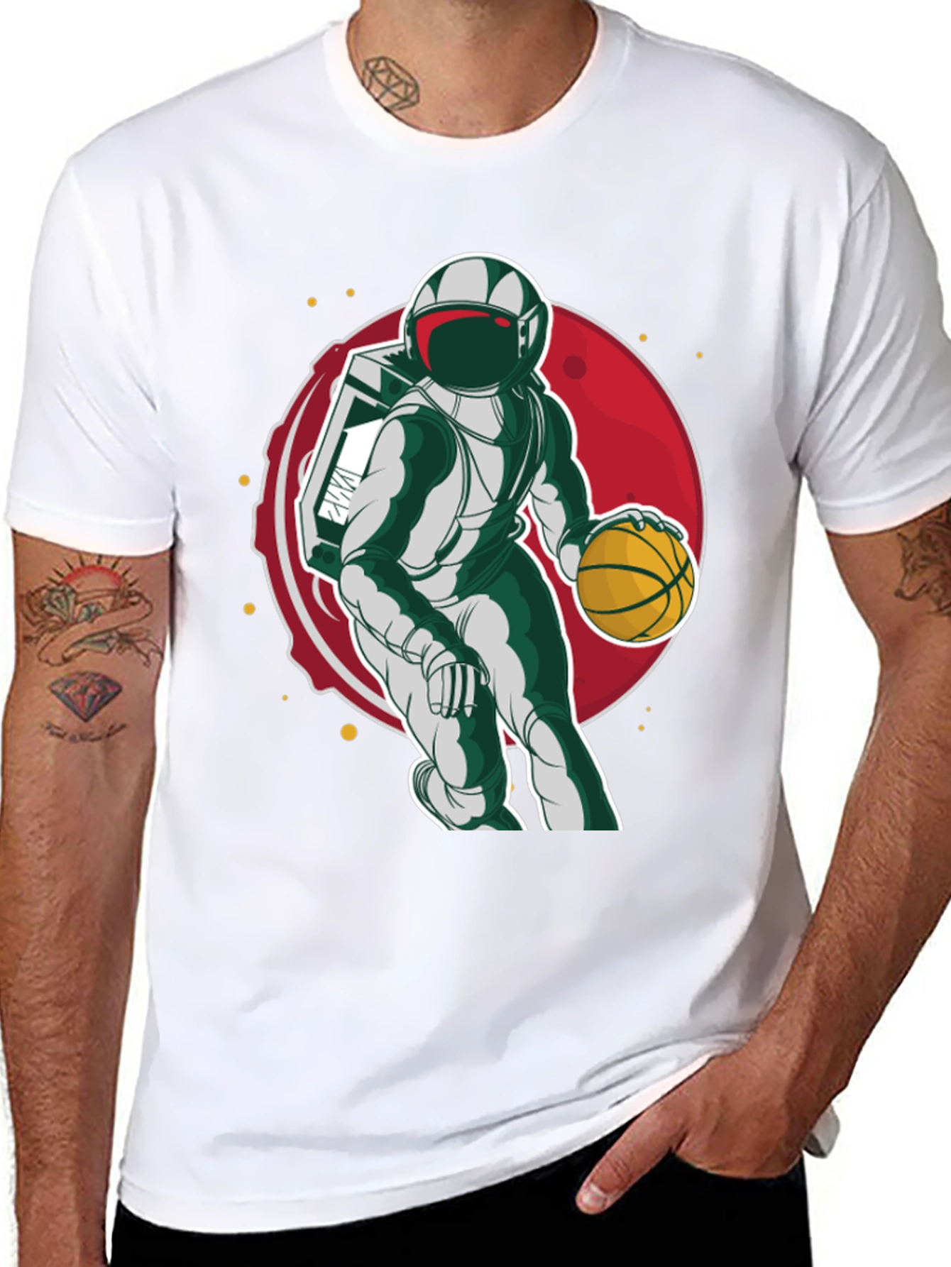 Black Astronaut Basketball T-Shirt view 8