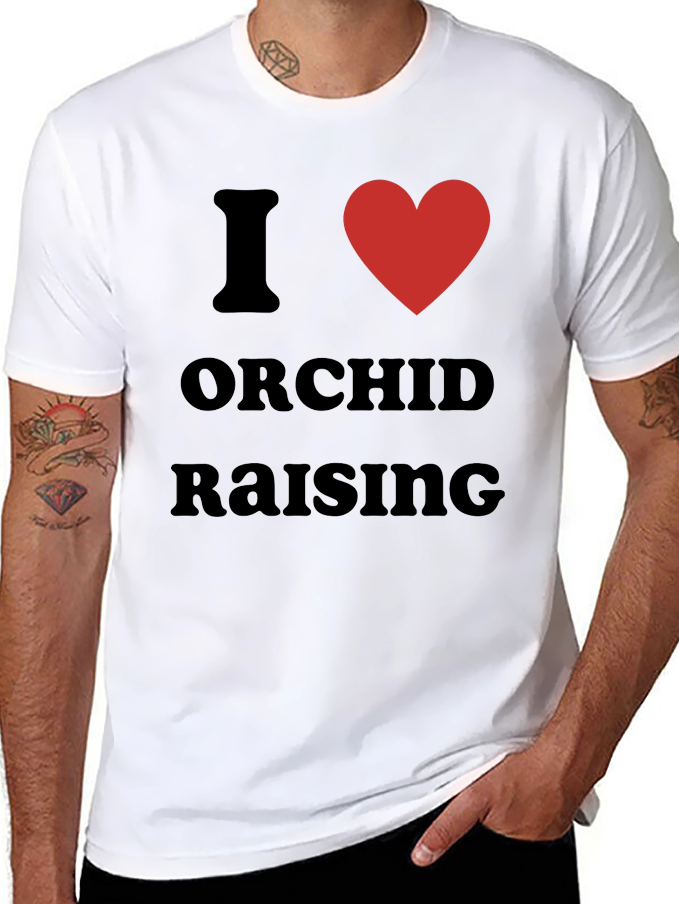 Black I Love Orchid Raising T-Shirt, Gardener Gift view 8