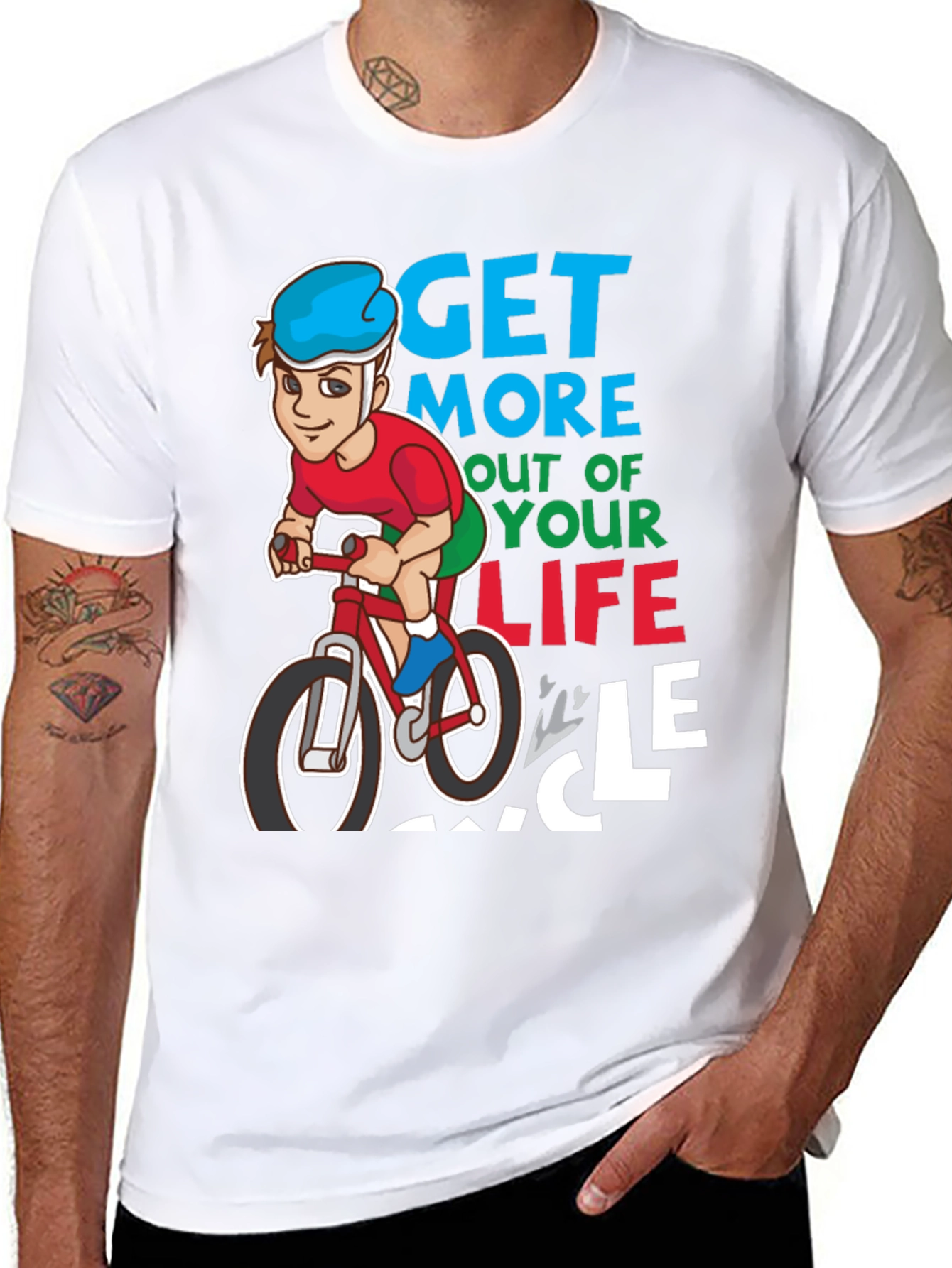 Black Get More Out of Your Life Cycle T-Shirt view 8