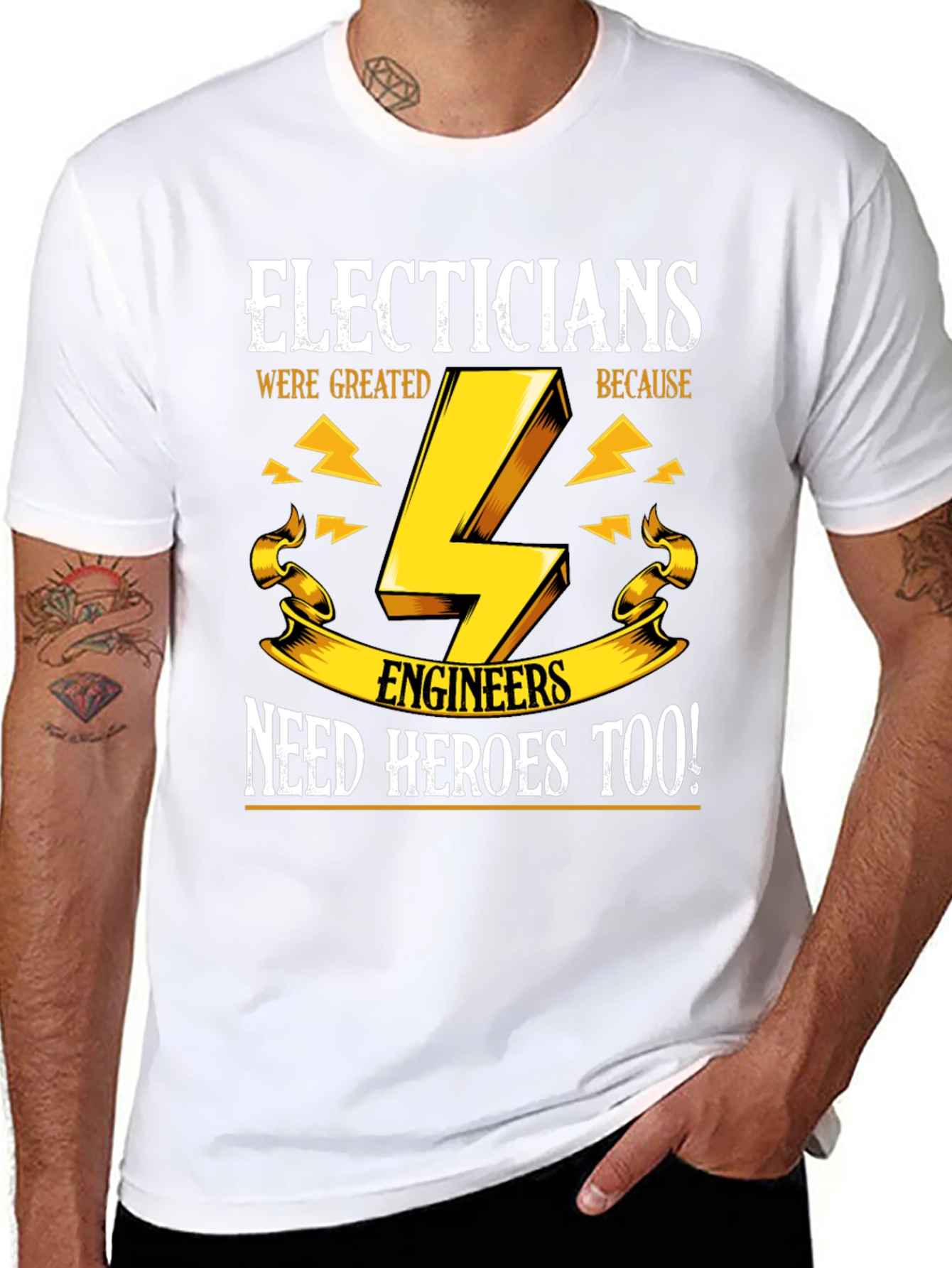 Black Electricians Need Heroes Too T-Shirt view 8