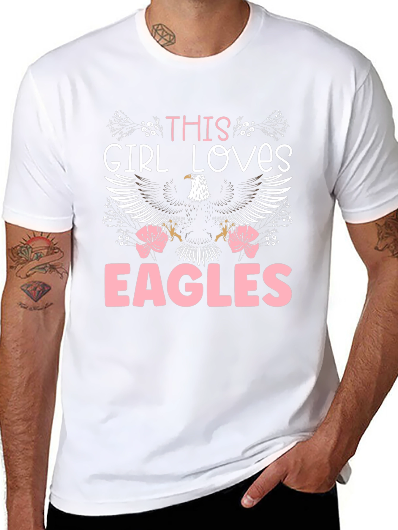 Black This Girl Loves Eagles T-Shirt view 8