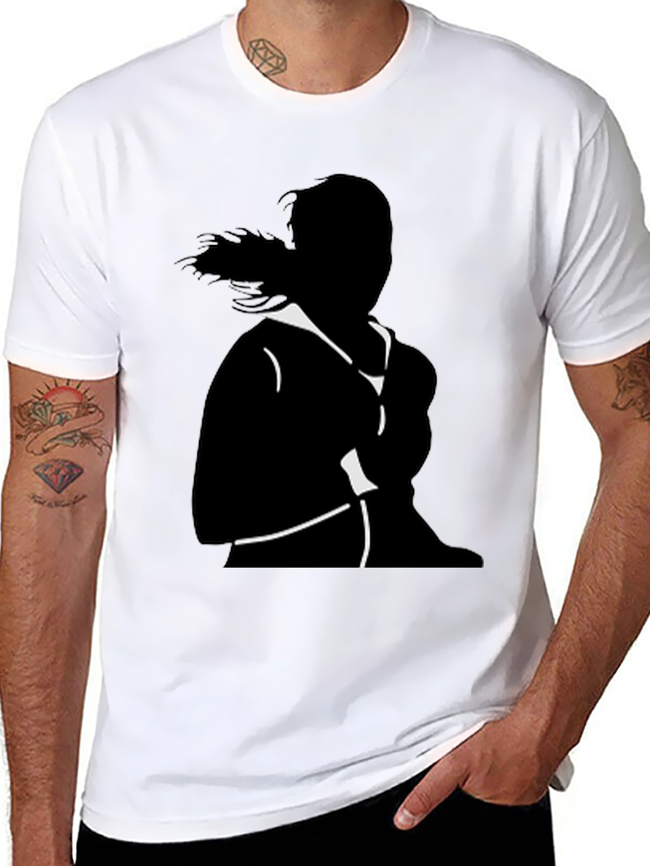 Black Silhouette Graphic Tee - Cool & Casual Style view 8