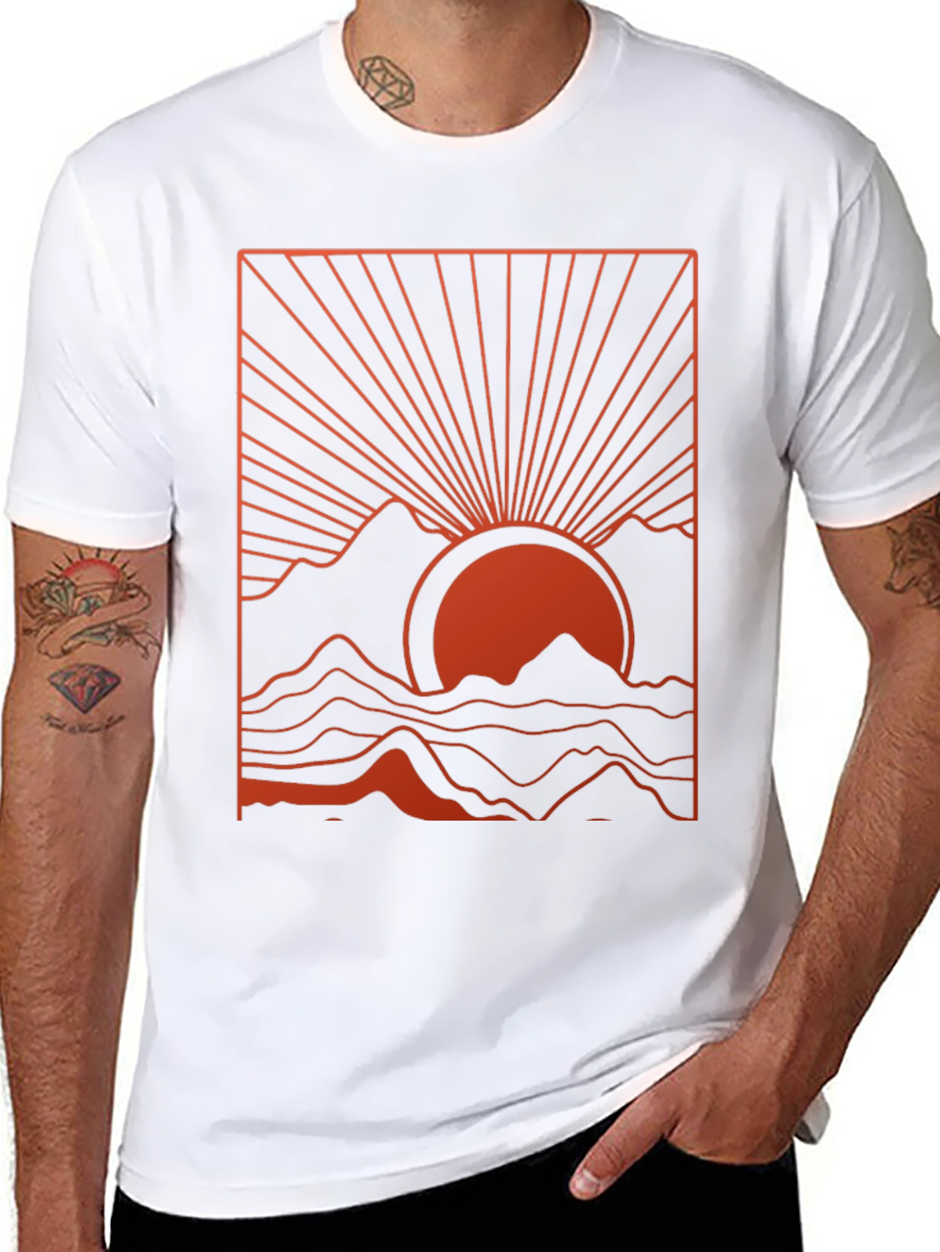 Black Sunset Graphic T-Shirt - Black view 8