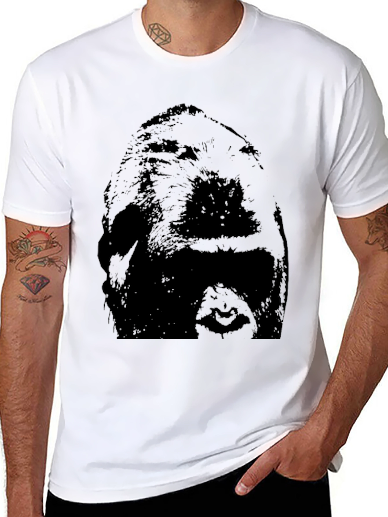 Black Bold Graphic Tee - Black T-Shirt with Dark Print view 8