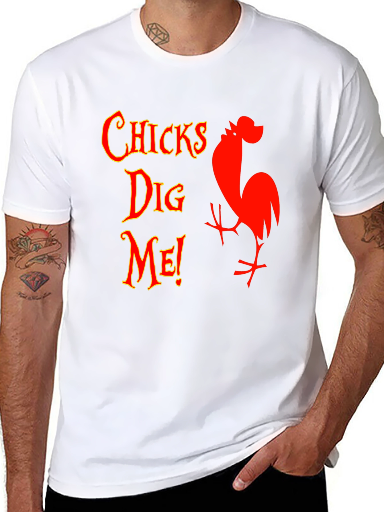 Black Funny Chicks Dig Me Graphic T-Shirt view 8