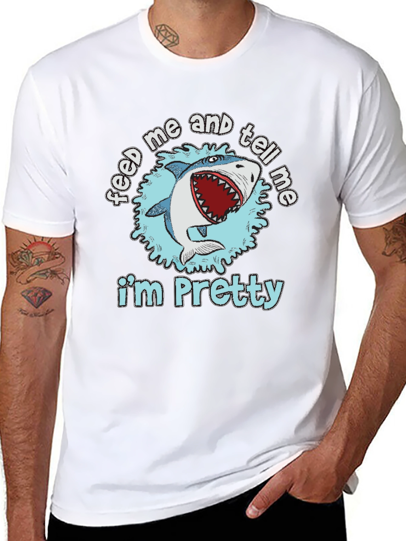 Black Feed Me and Tell Me I'm Pretty T-Shirt view 8