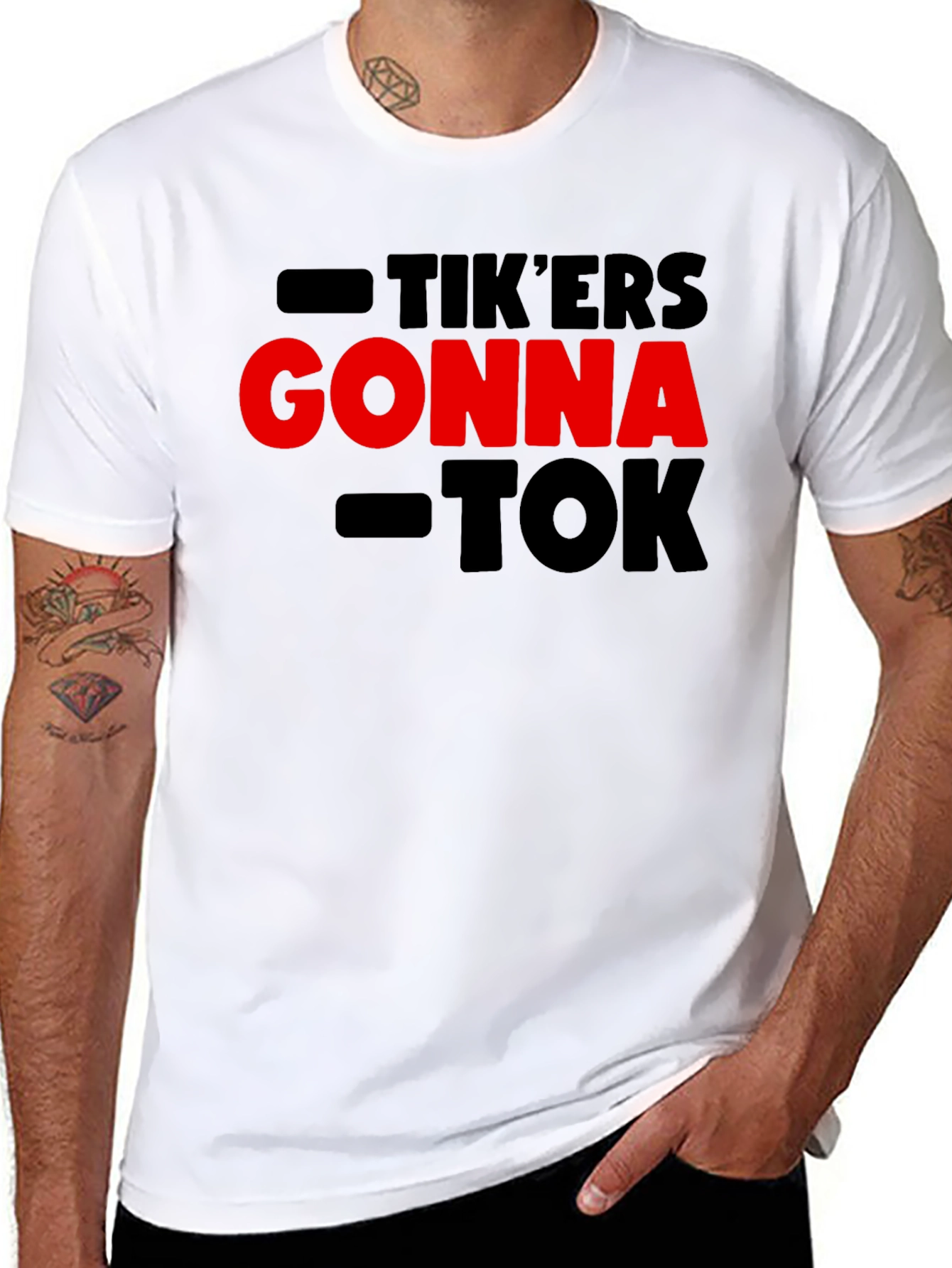 Black Tik'ers Gonna Tok T-Shirt - Trendy Statement Tee view 8