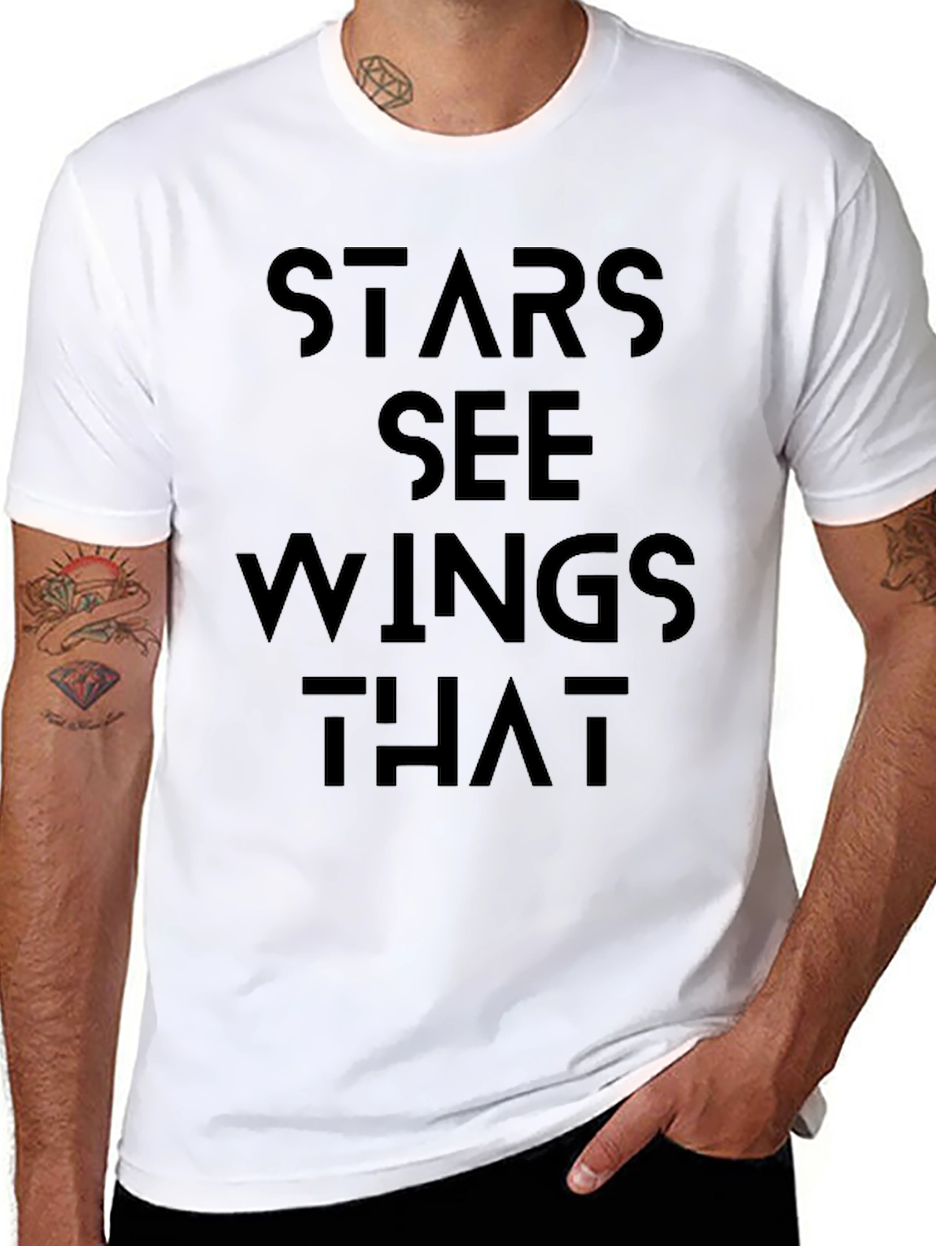 Black Stars See Wings That Graphic Tee view 8