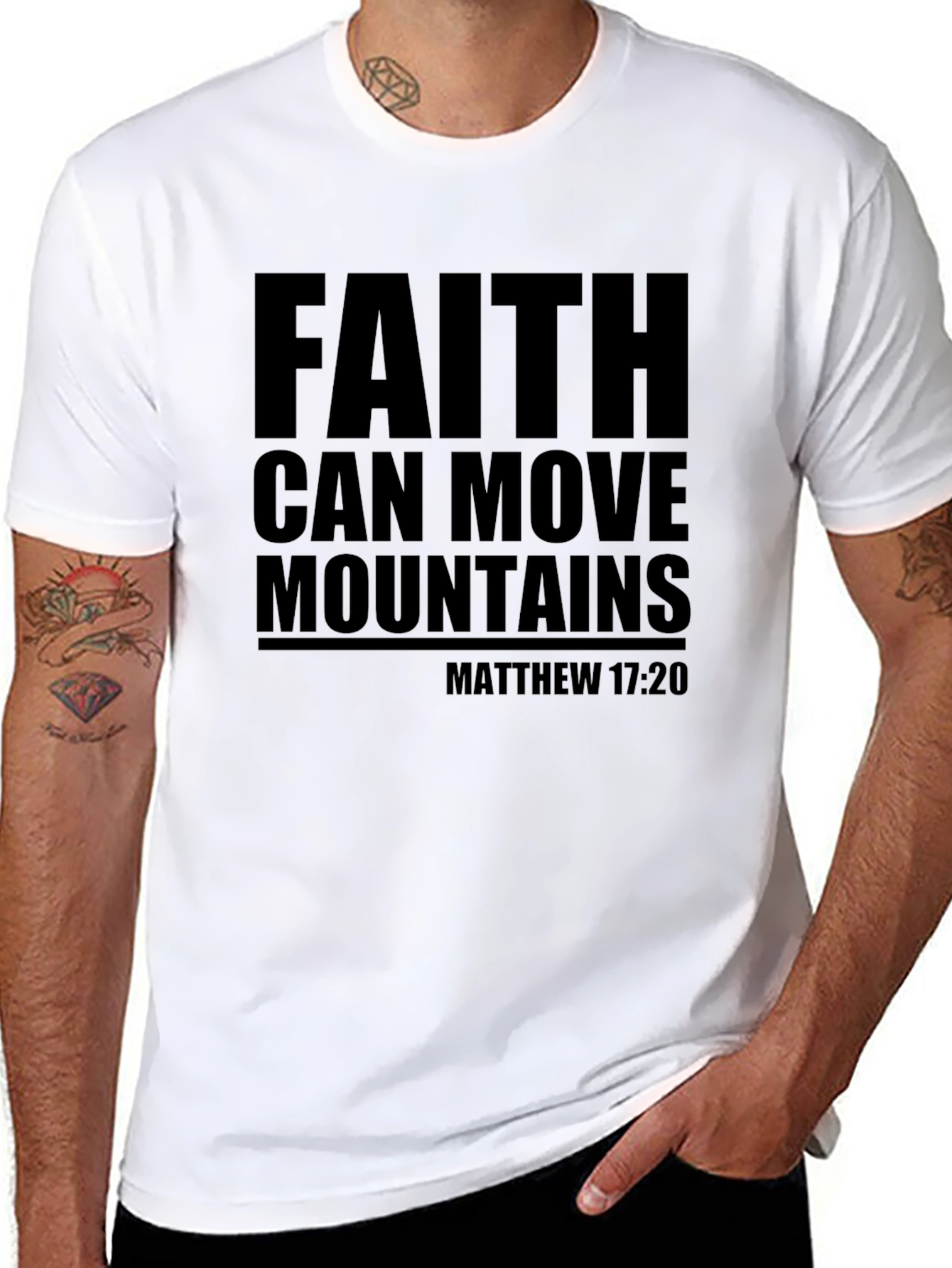 Black Faith Can Move Mountains Graphic Tee - Matthew 17:20 view 8