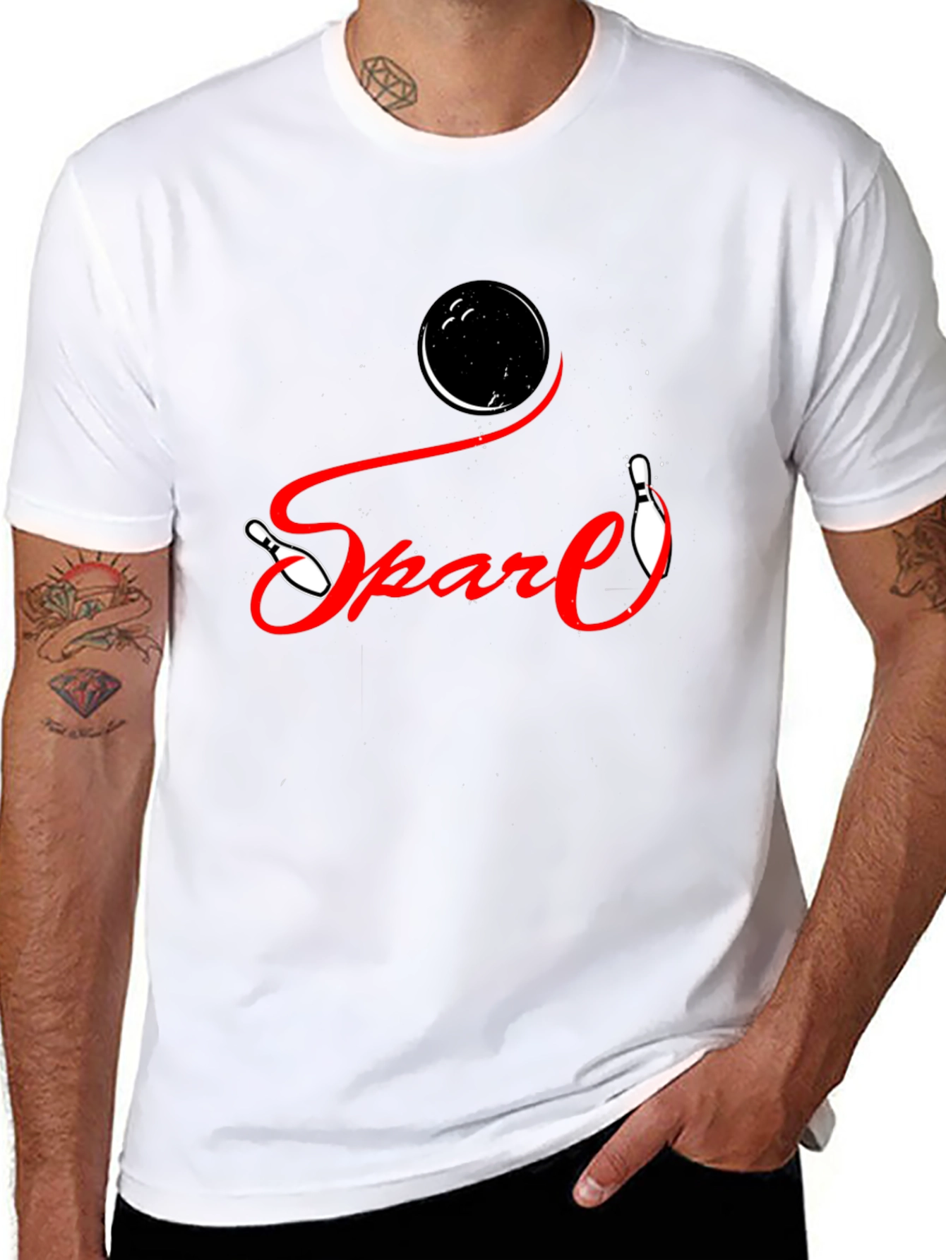 Black Spare Bowling Graphic T-Shirt - Strike Style! view 8