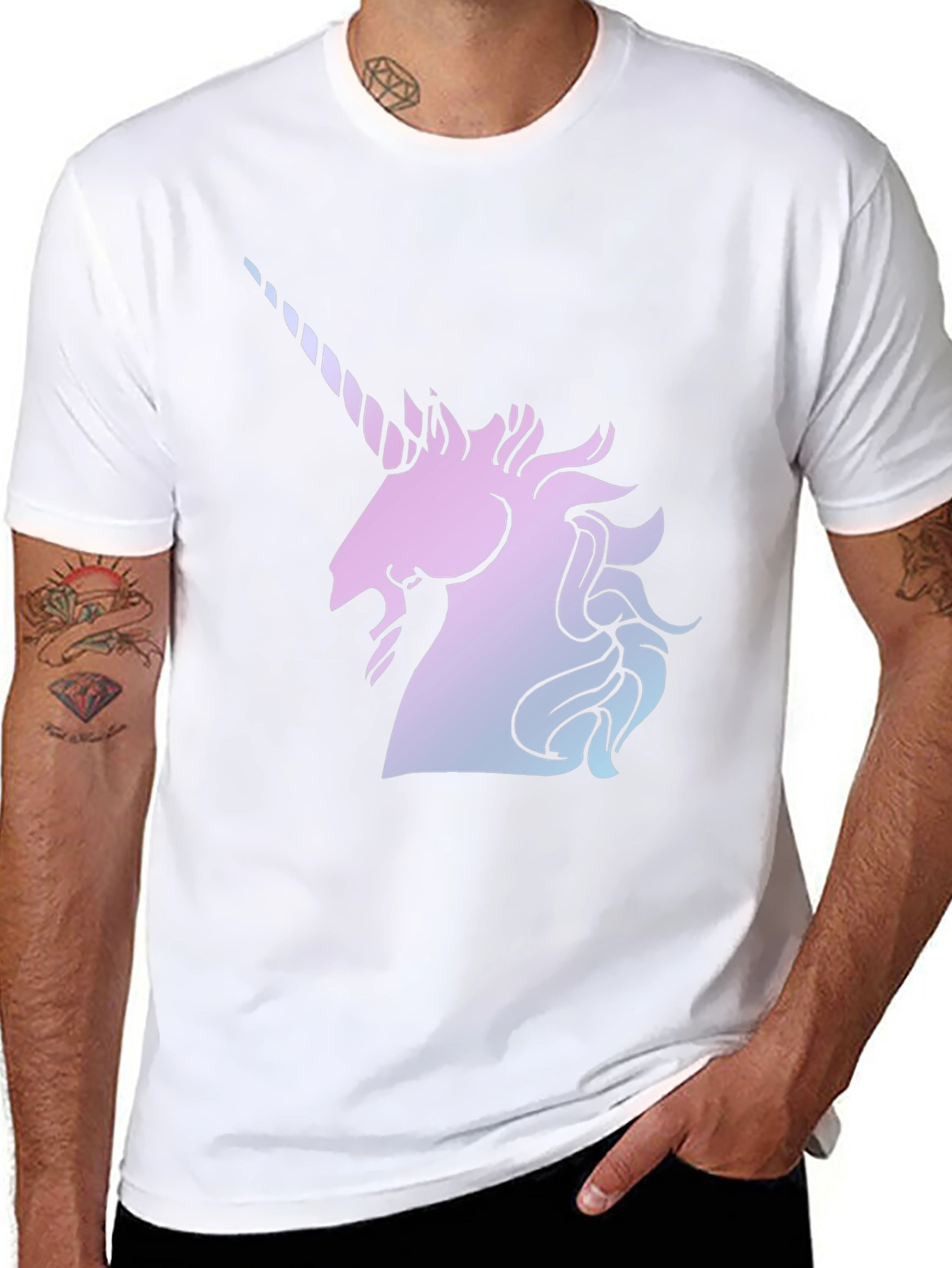 Black Unicorn Graphic Black T-Shirt view 8