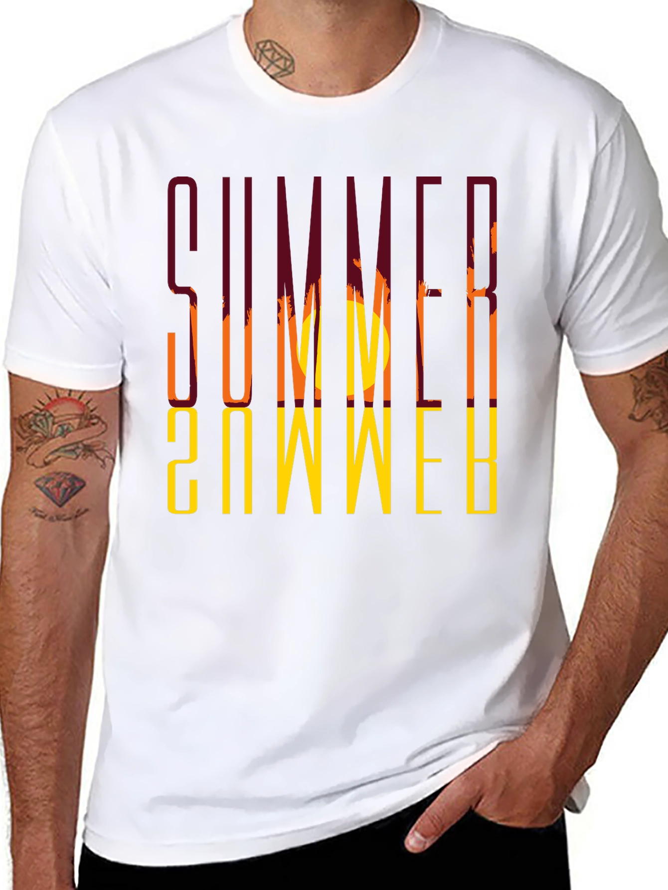 Black Summer Retro Graphic T-Shirt view 8
