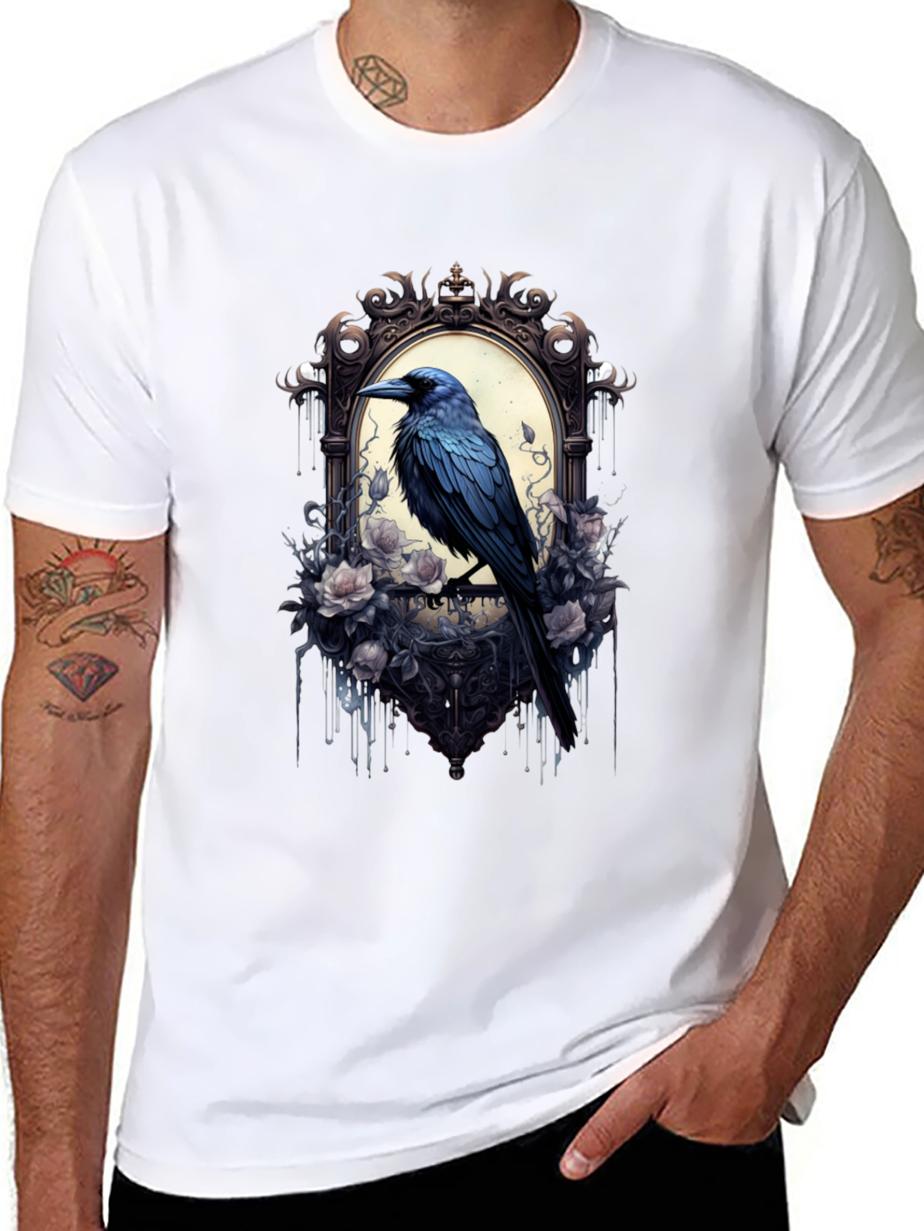 Black Gothic Raven Tee view 8