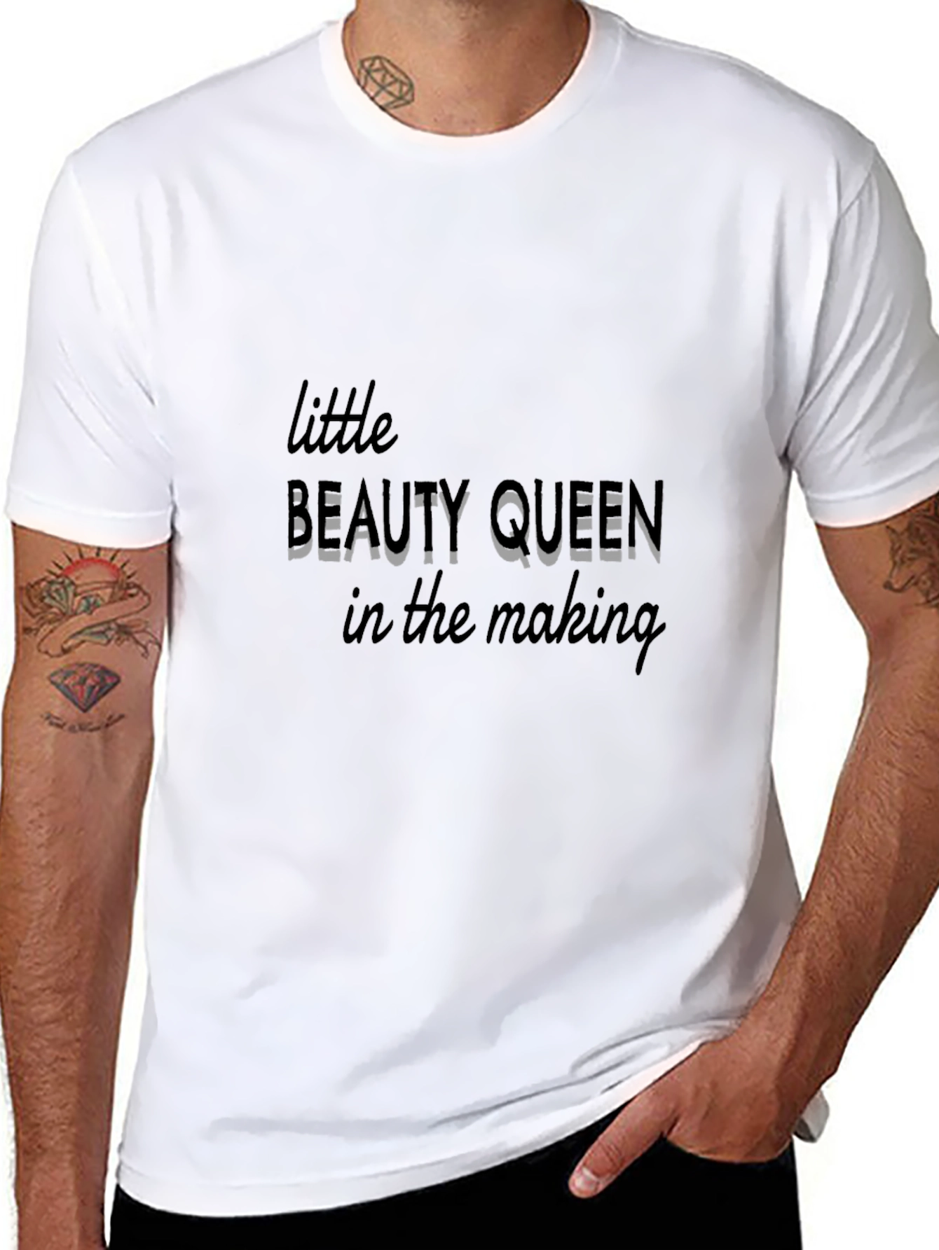 Black Little Beauty Queen in the Making Black T-Shirt view 8