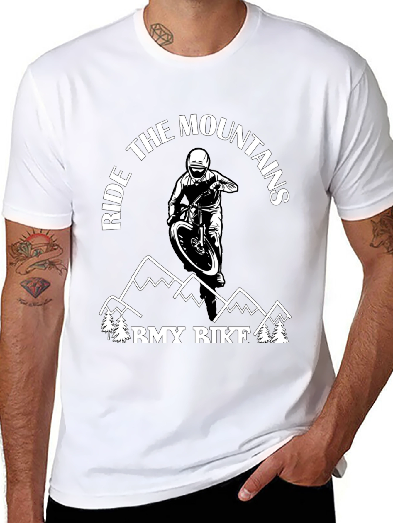 Black Ride the Mountains Graphic Tee view 8
