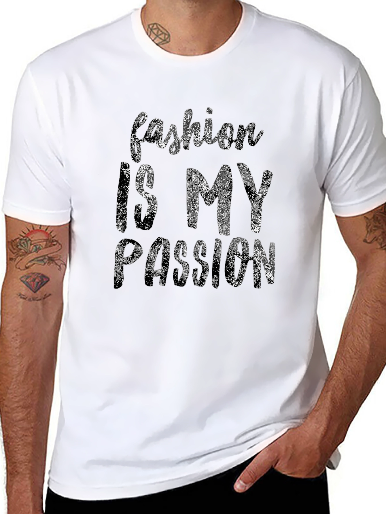 Black Fashion Is My Passion Graphic Tee - Stylish Crew Neck view 8