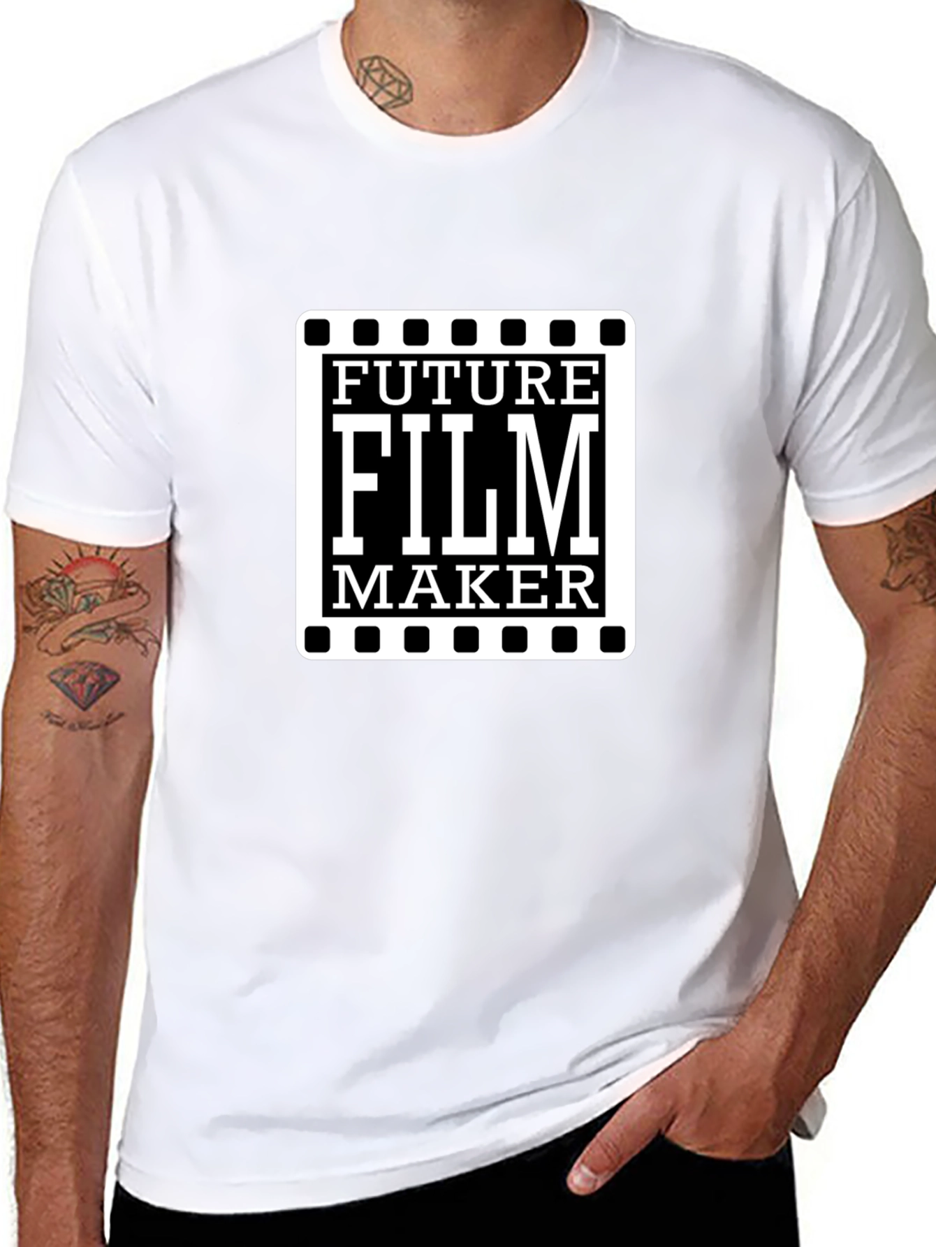 Black Future Film Maker Graphic Tee - Black T-Shirt view 8