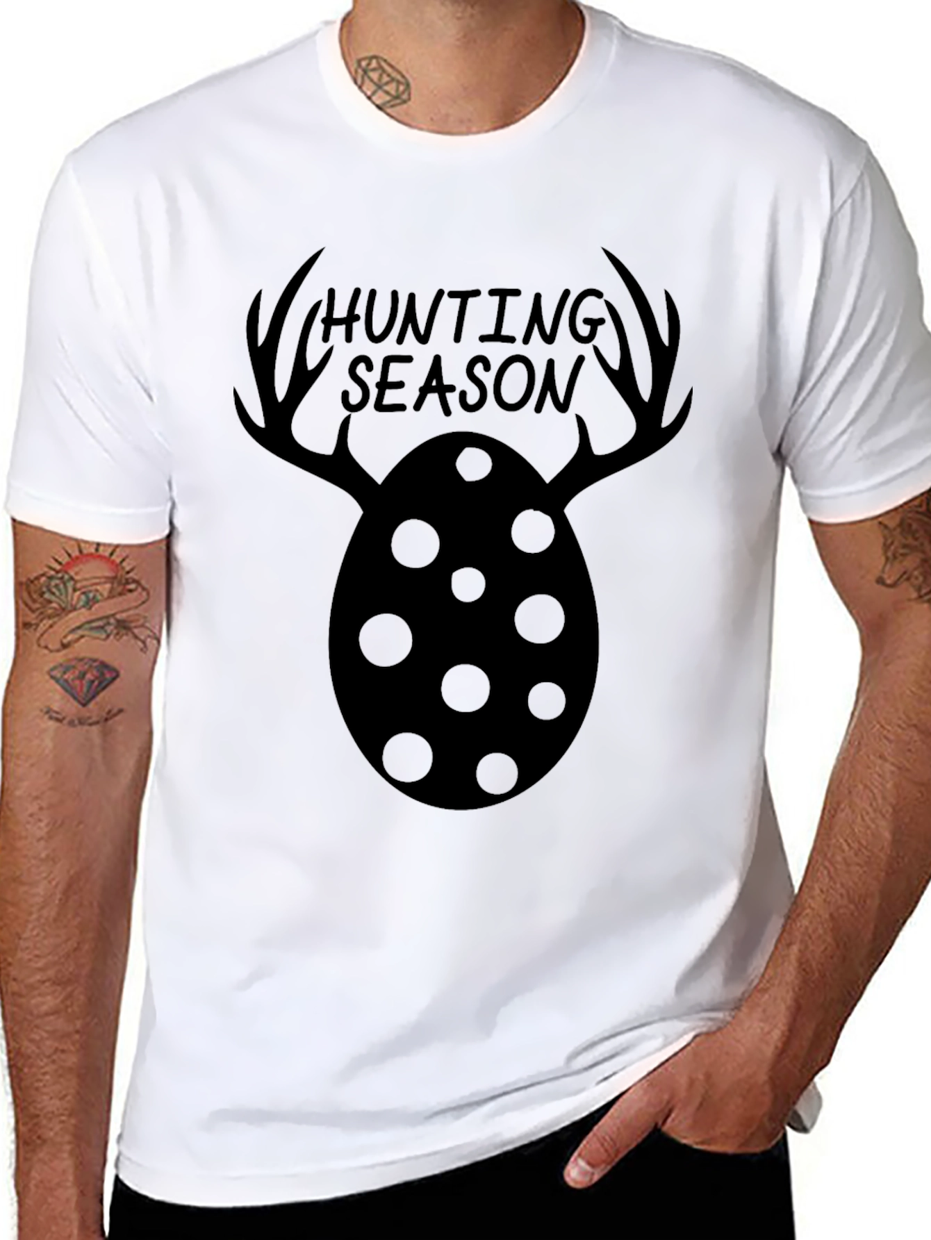 Black Hunting Season Easter Egg Graphic Tee view 8