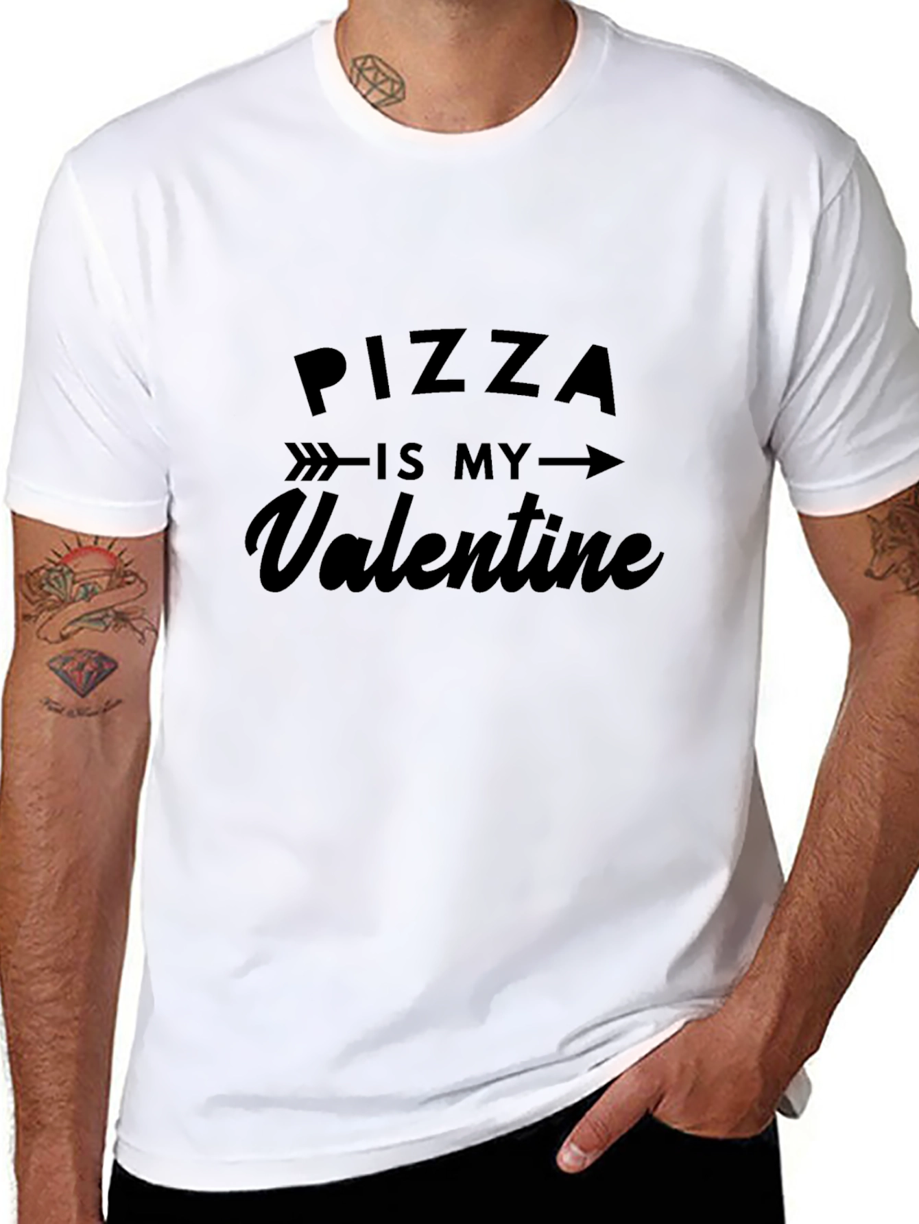 Black Pizza is My Valentine - Graphic T-Shirt view 8
