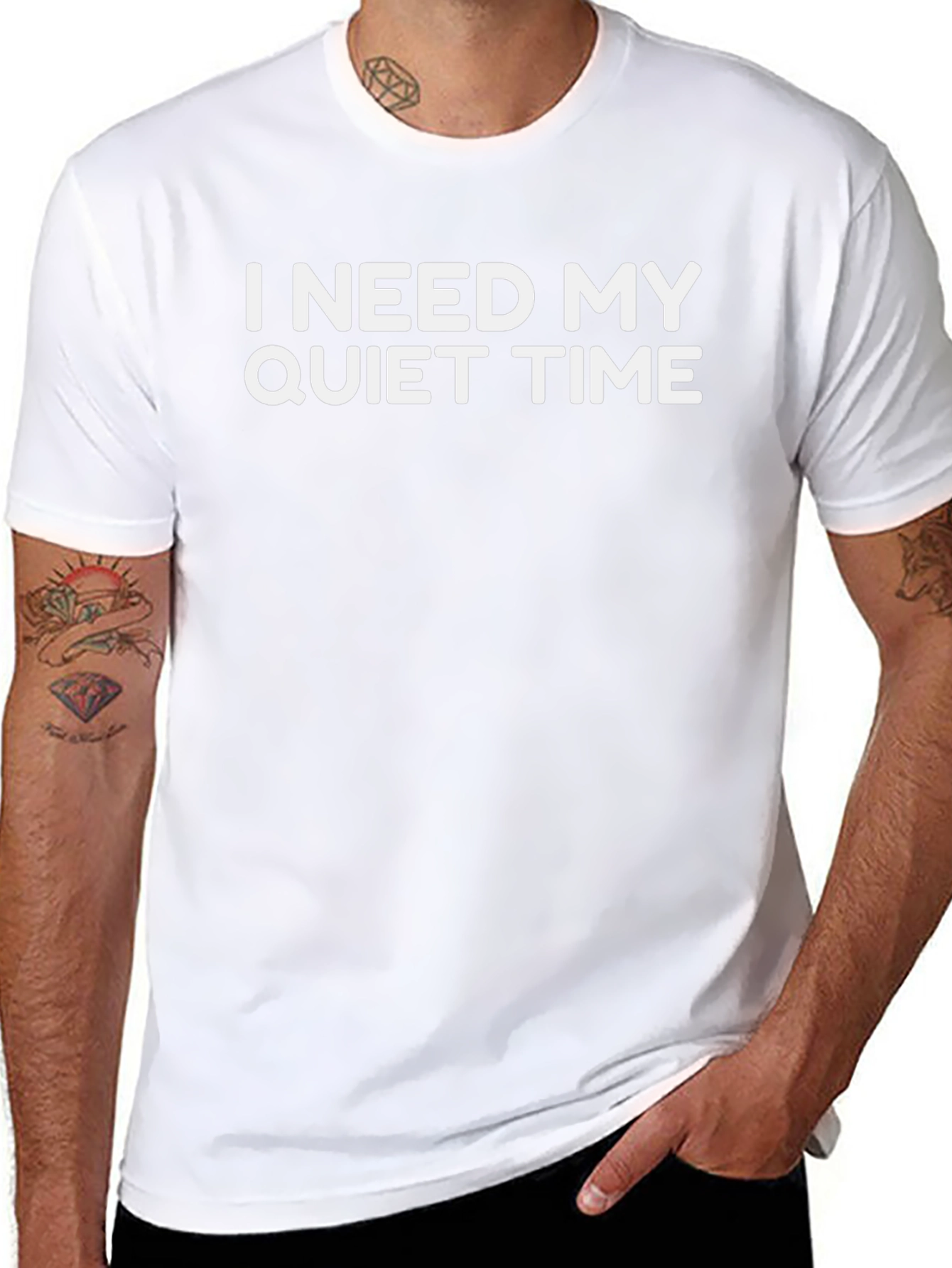 Black I Need My Quiet Time - Funny Graphic T-Shirt view 8