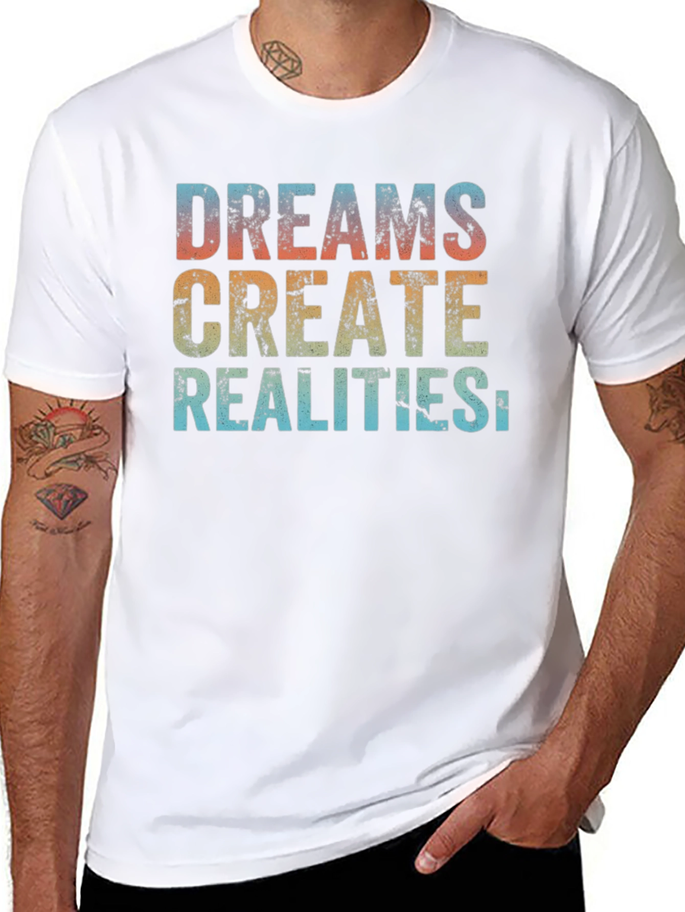 Black Dreams Create Realities Graphic Tee view 8