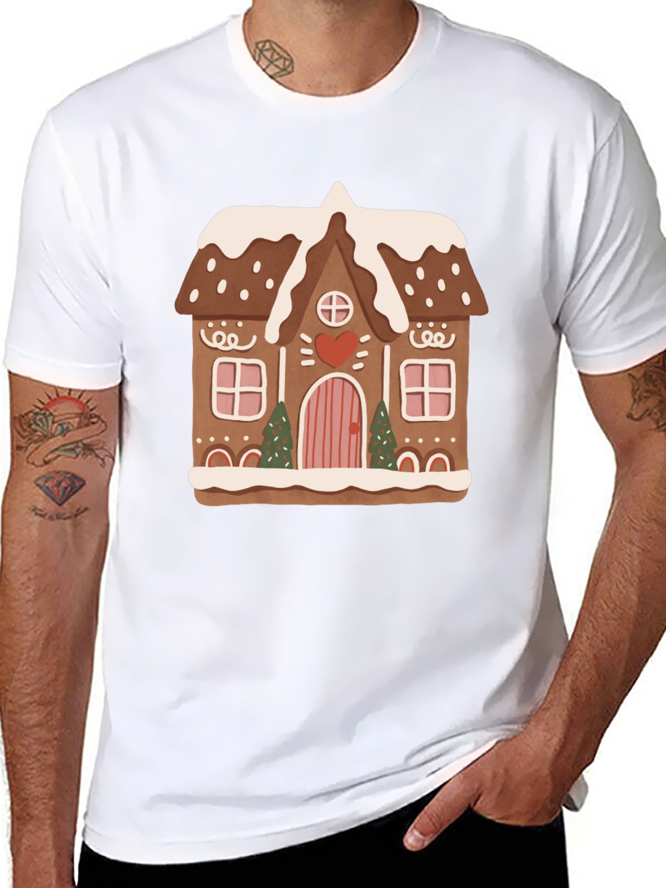 Black Gingerbread House Graphic Tee view 8