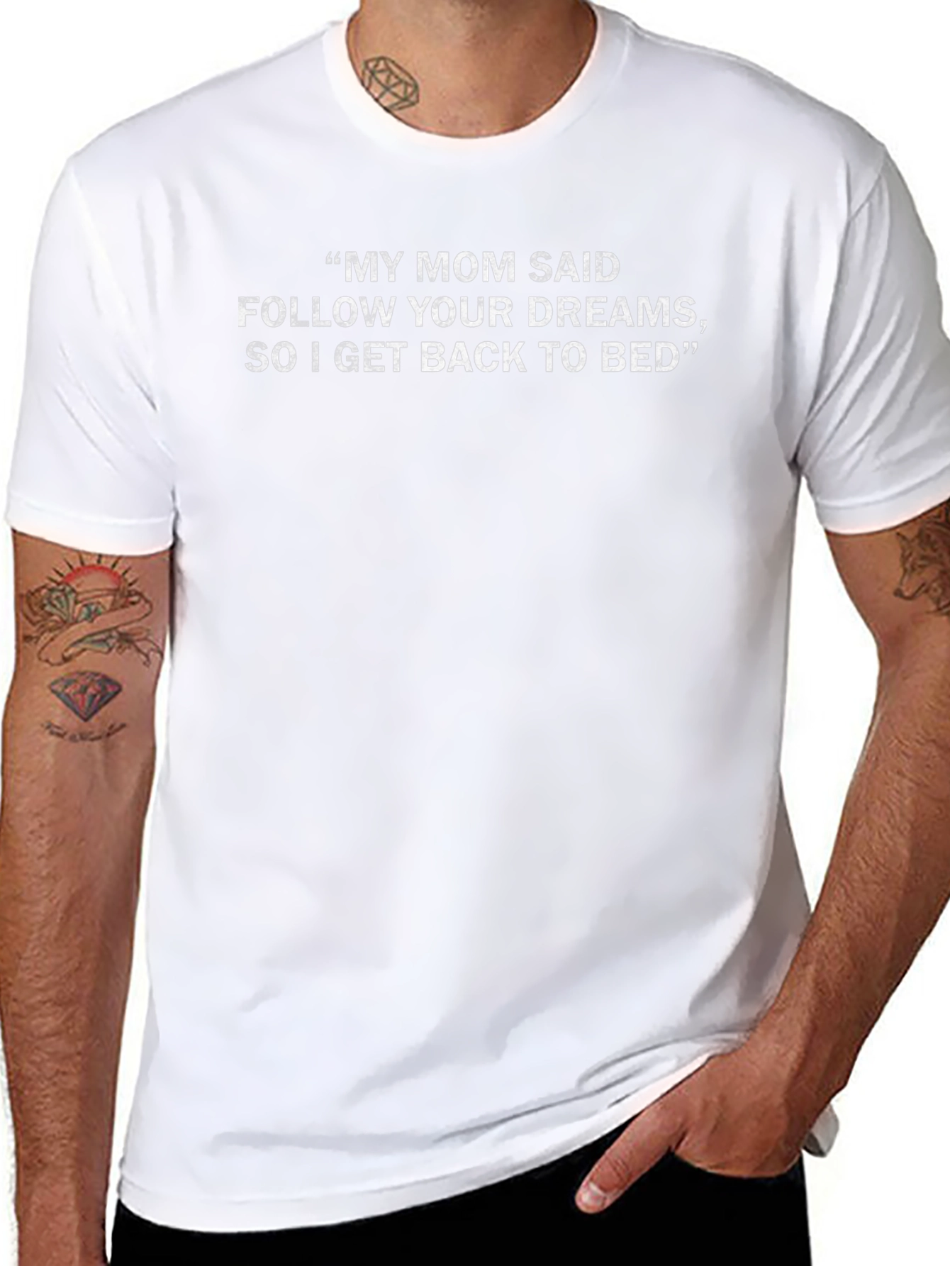 Black Funny "My Mom Said Dreams" Graphic T-Shirt view 8