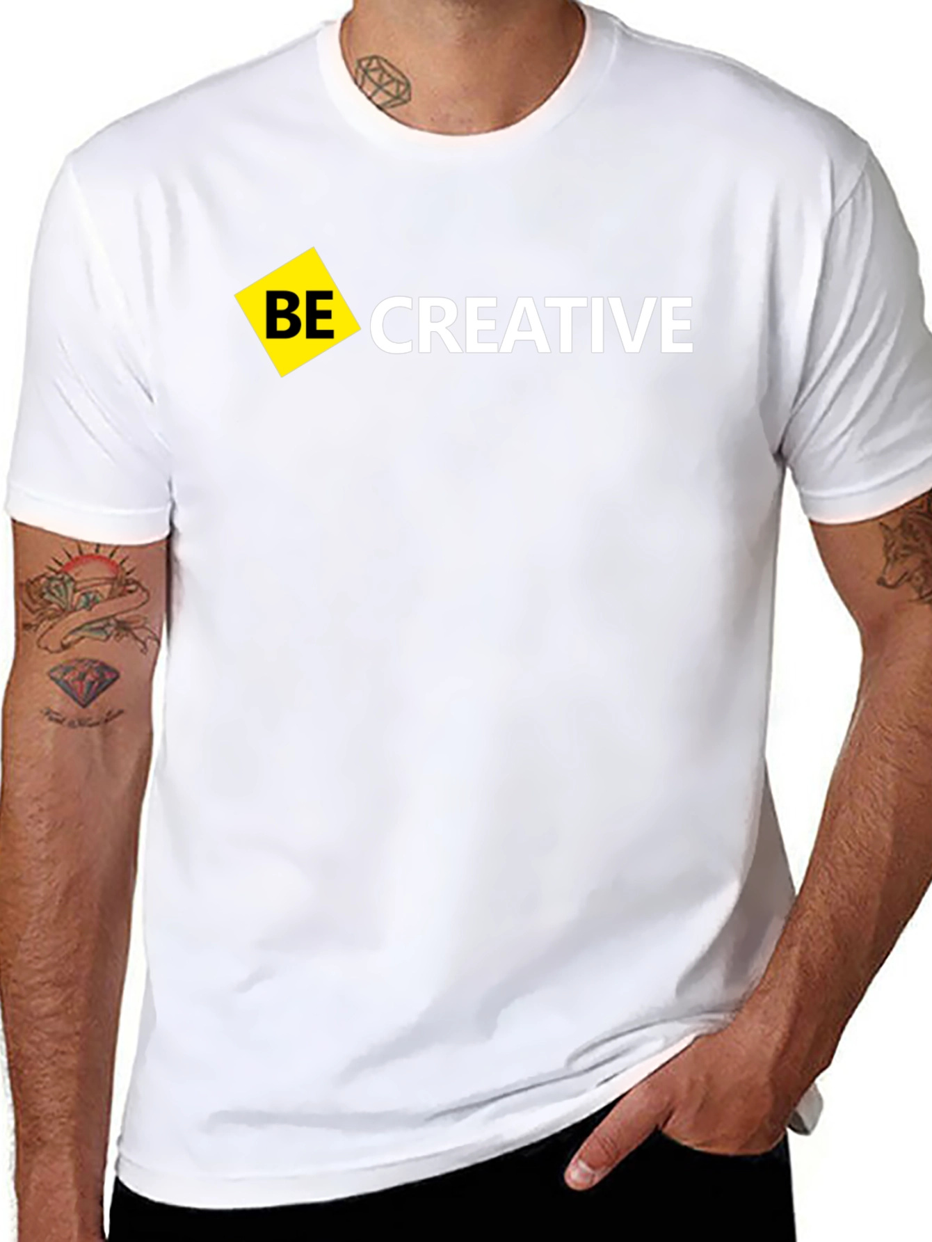 Black Be Creative Black T-Shirt - Modern Design view 8