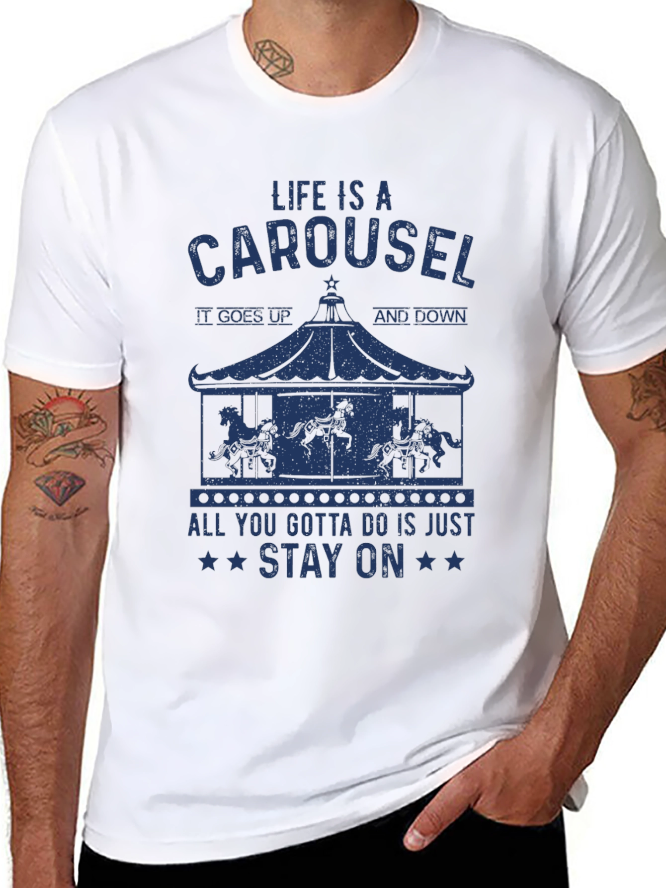 Black Carousel Graphic Tee - Life's a Ride T-Shirt view 8
