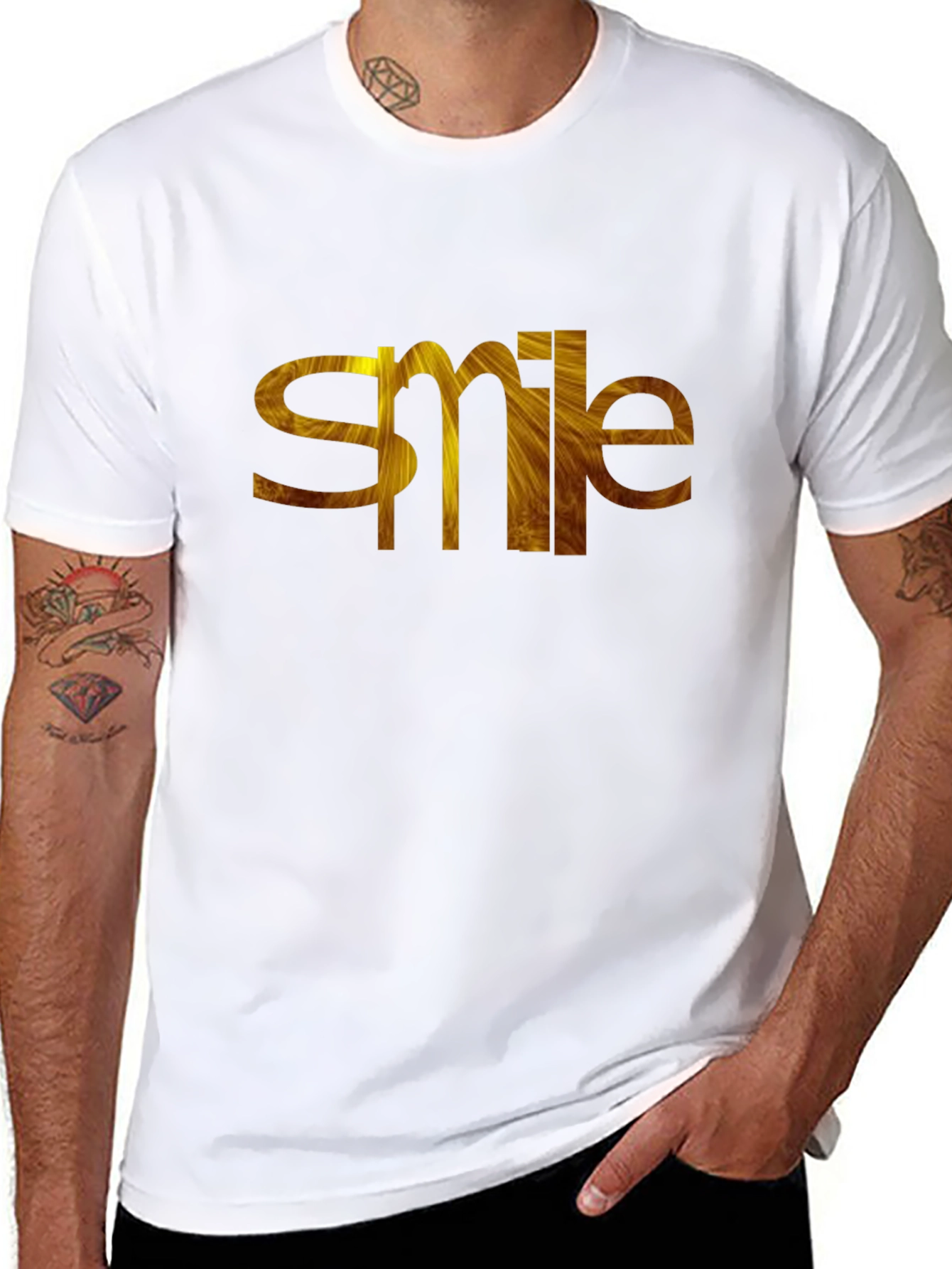 Black Smile Graphic Tee - Black Cotton T-Shirt view 8