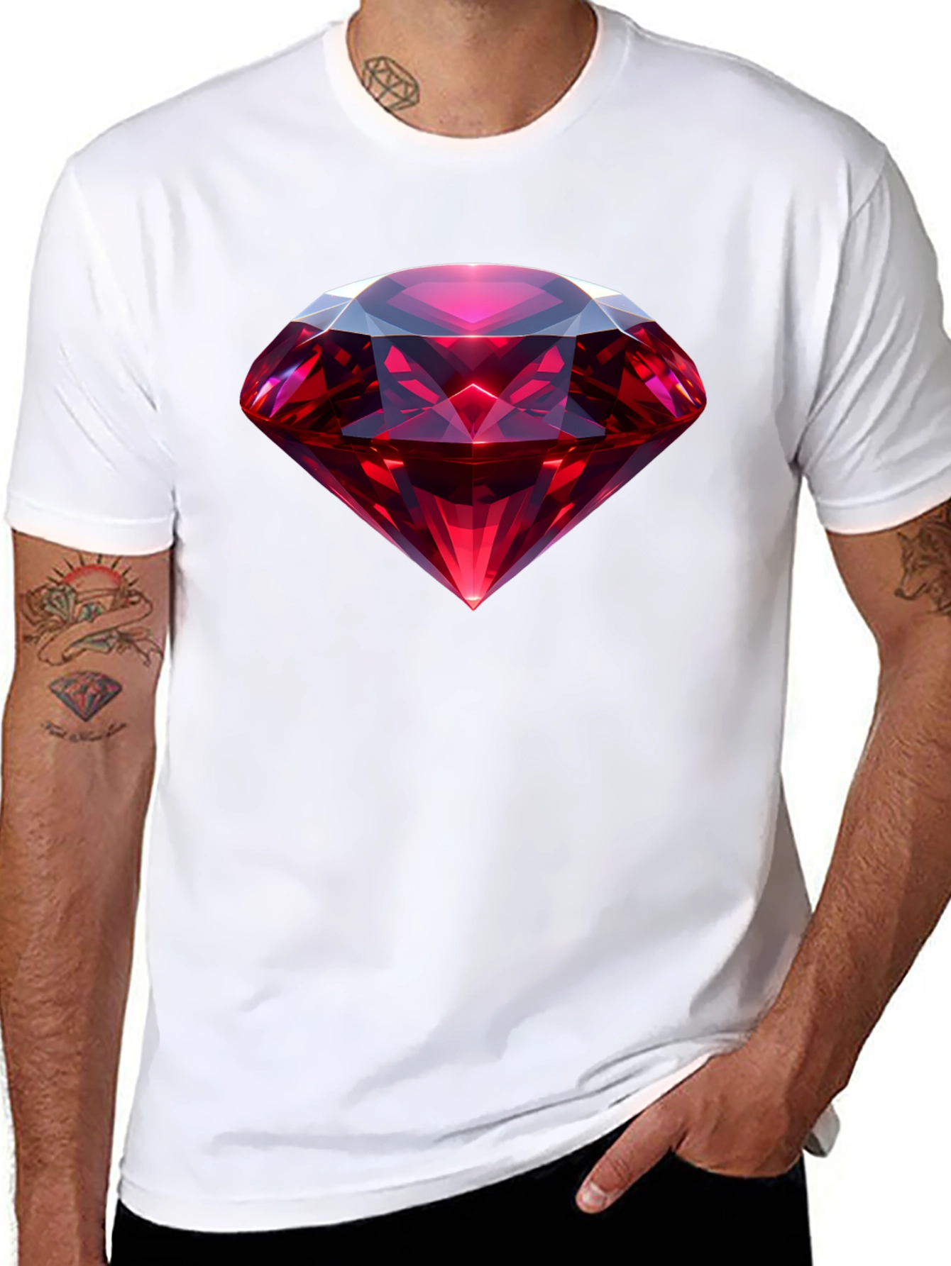 Black Ruby Gem Graphic Tee - Black view 8