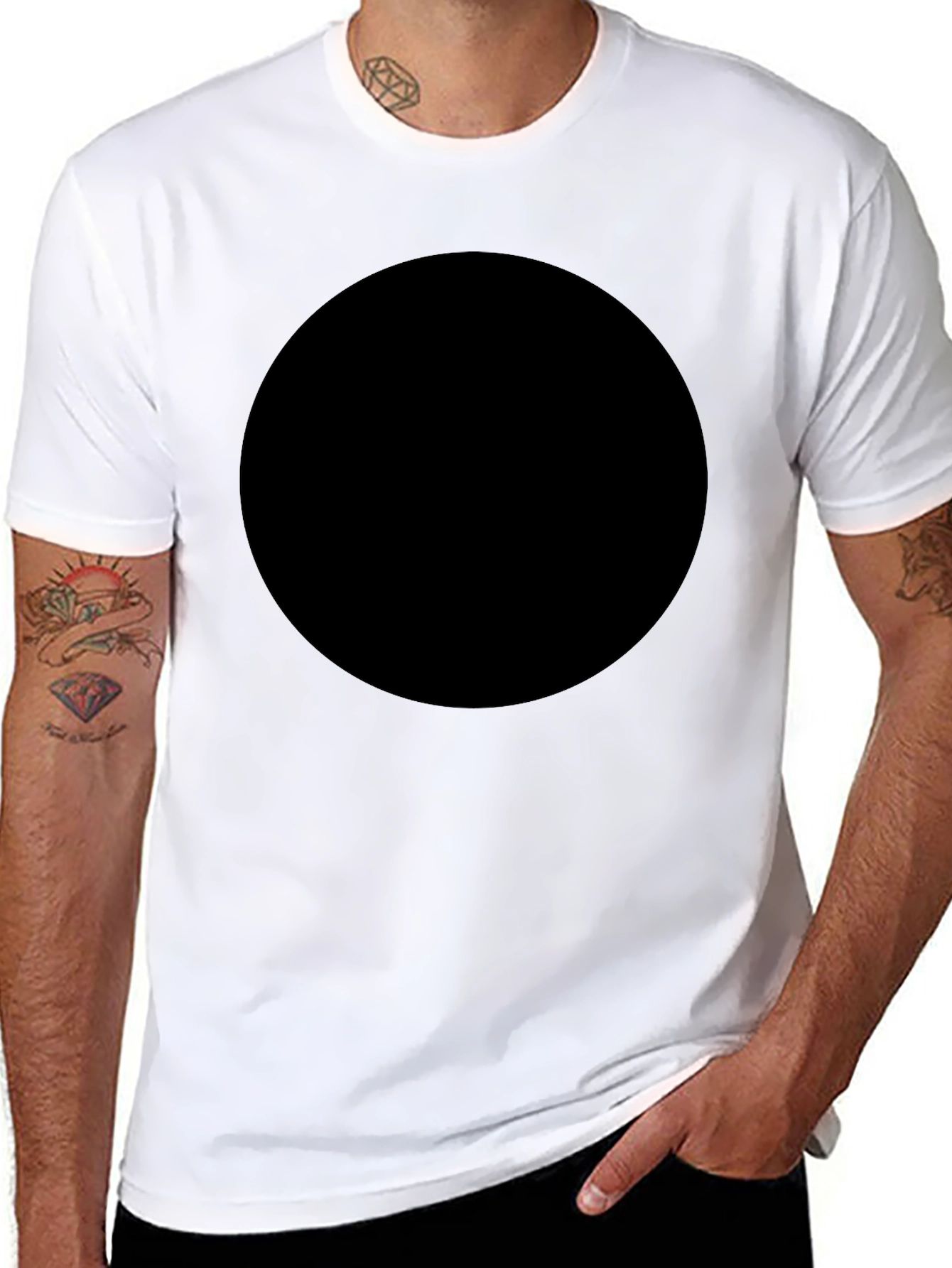 Black Men's Black Casual T-Shirt view 8