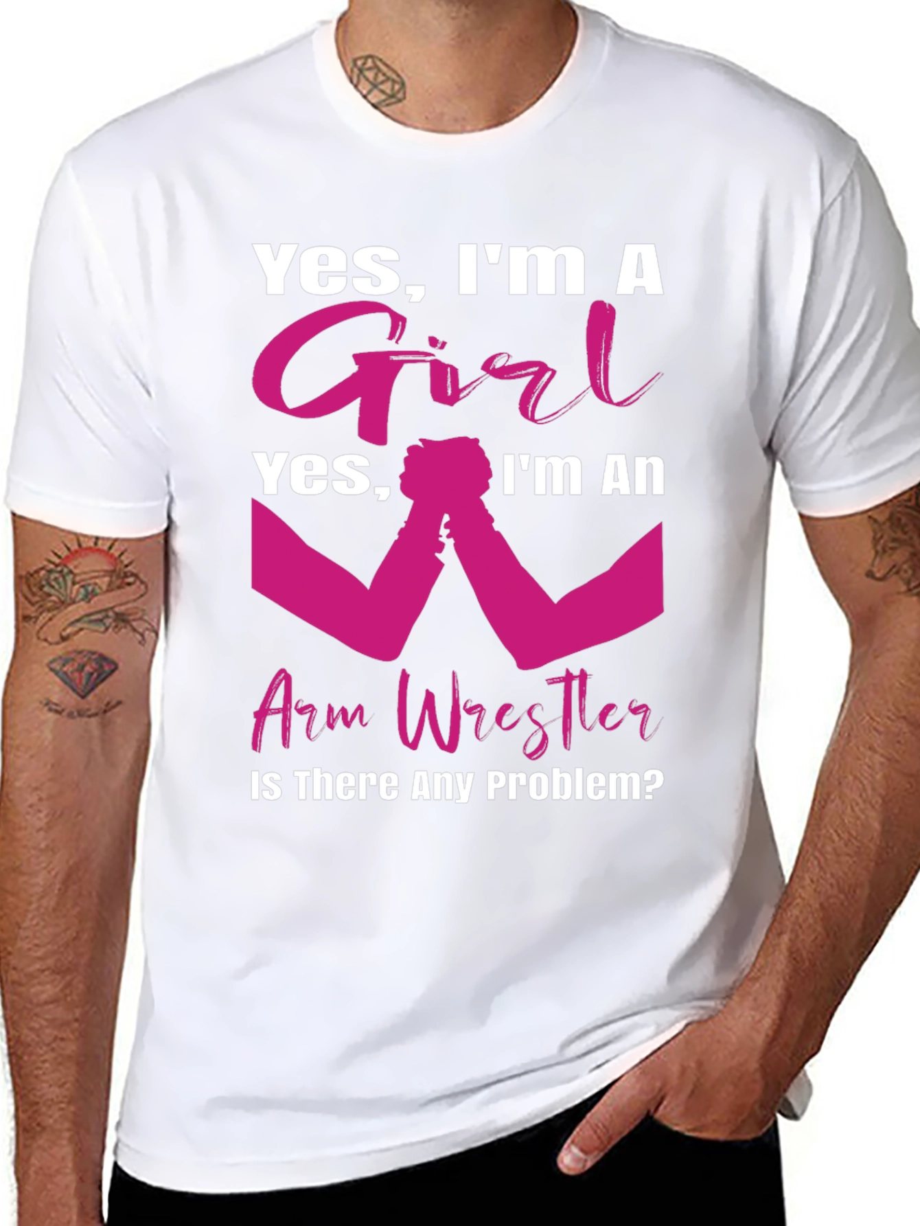 Black Girl Arm Wrestler T-Shirt - Powerful & Playful Design view 8