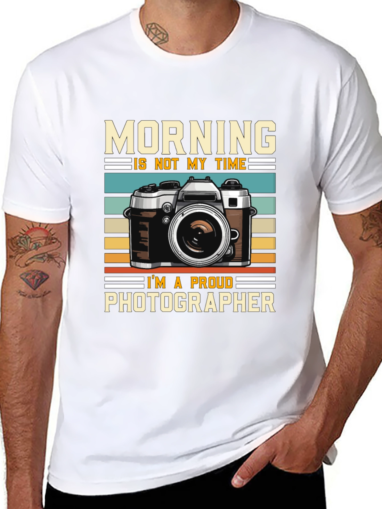 Black Photographer T-Shirt - Not a Morning Person view 8
