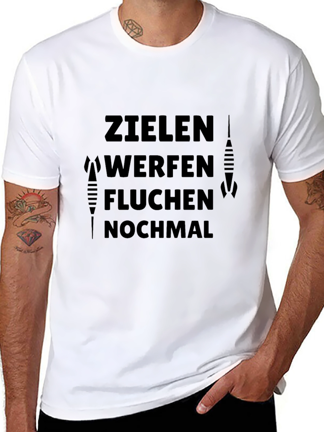 Black Zielgen Werfen Fluchen Nochmal Dart T-Shirt view 8