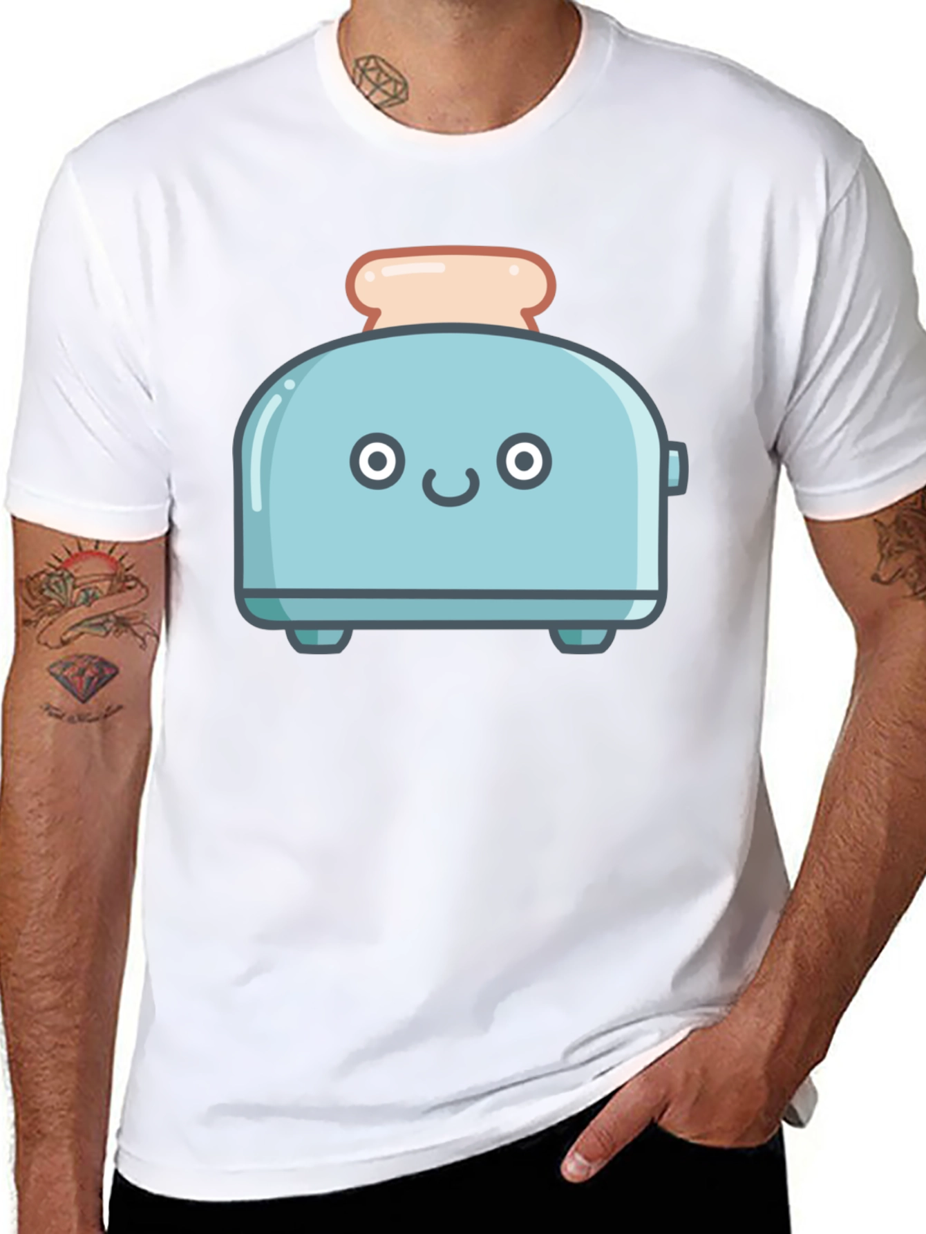 Black Cute Toaster Graphic T-Shirt view 8