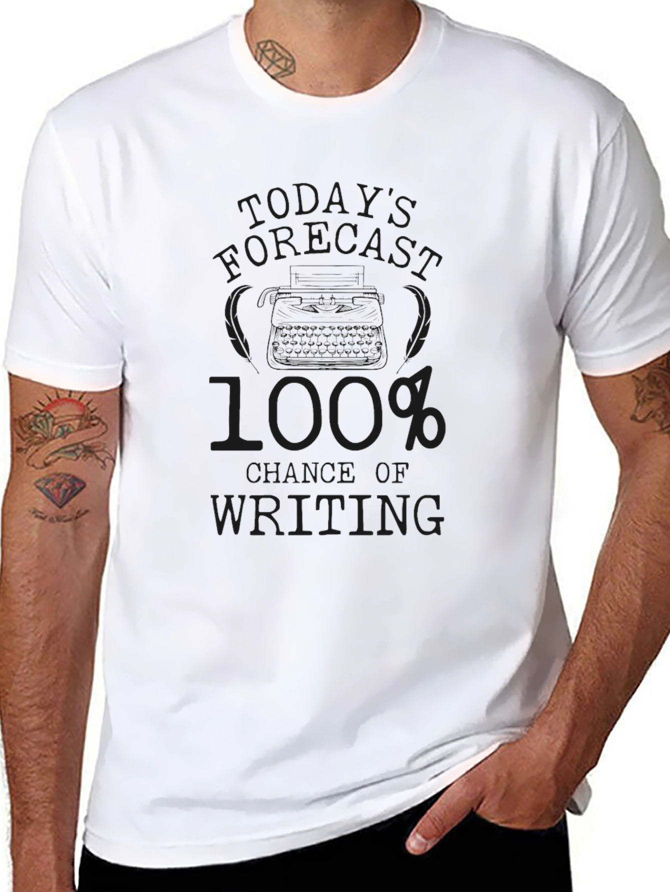 Black 100% Chance of Writing Black T-Shirt view 8