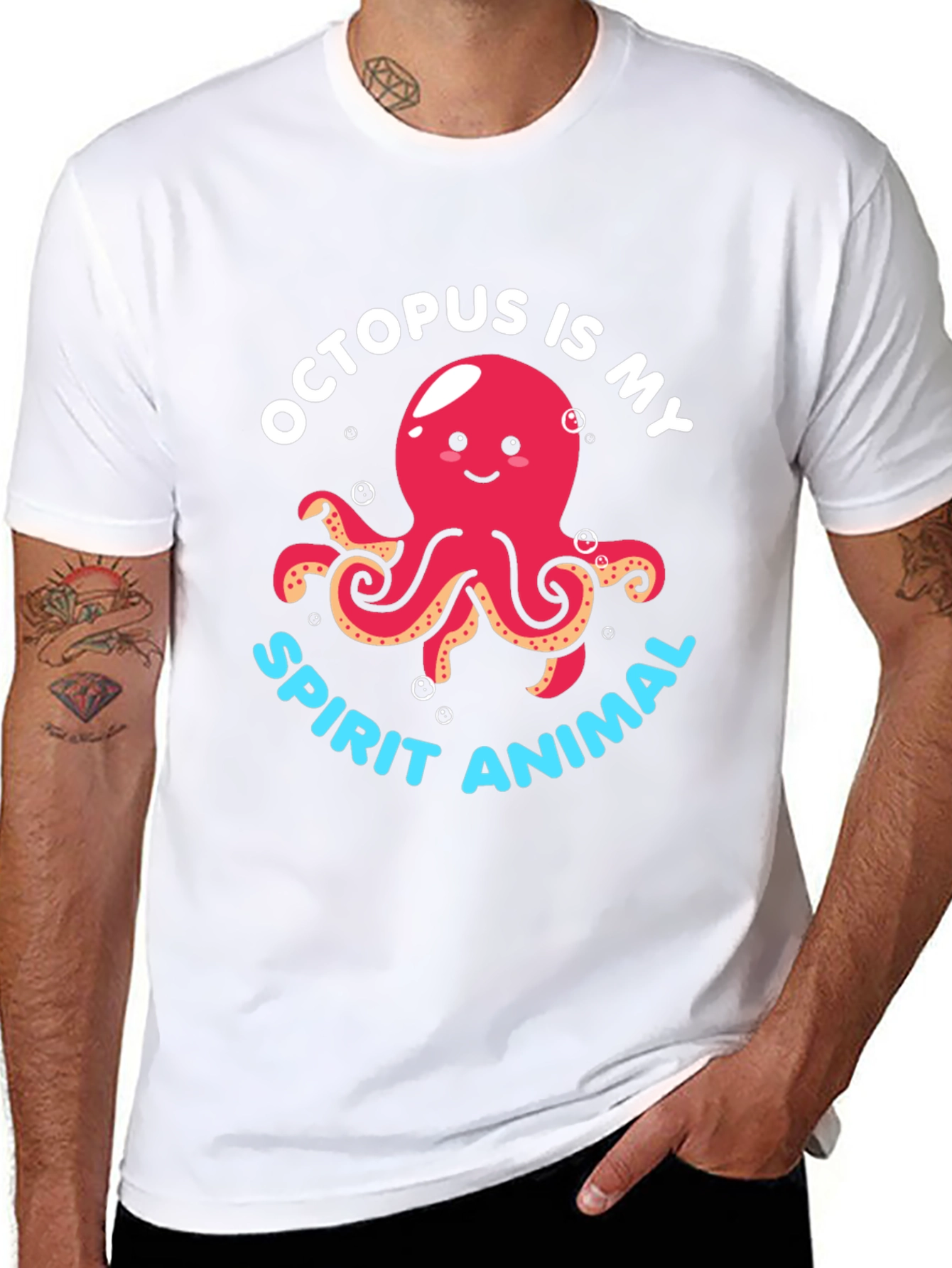 Black Octopus Spirit Animal Graphic Tee - Black view 8