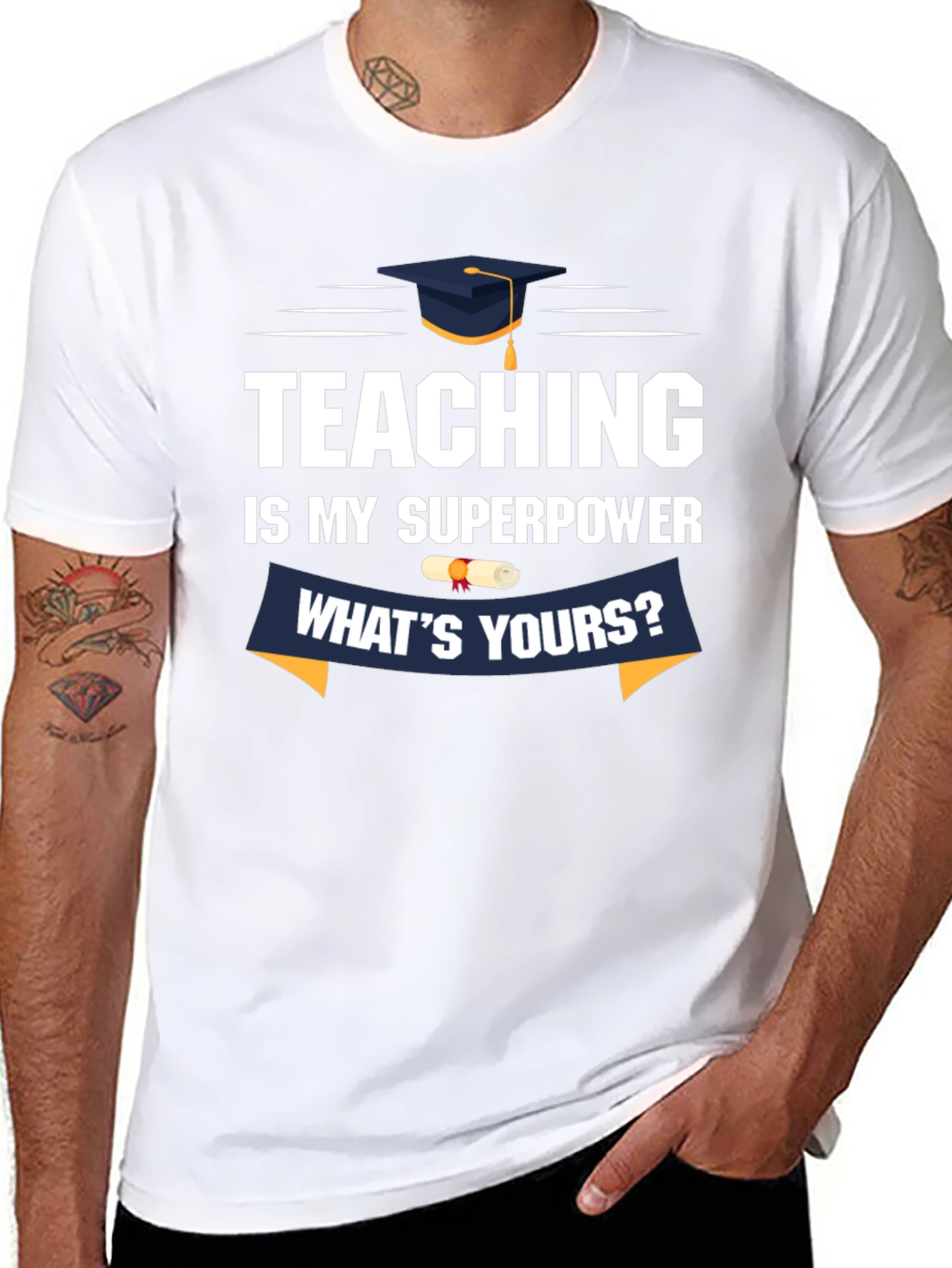 Black Teaching Is My Superpower T-Shirt view 8