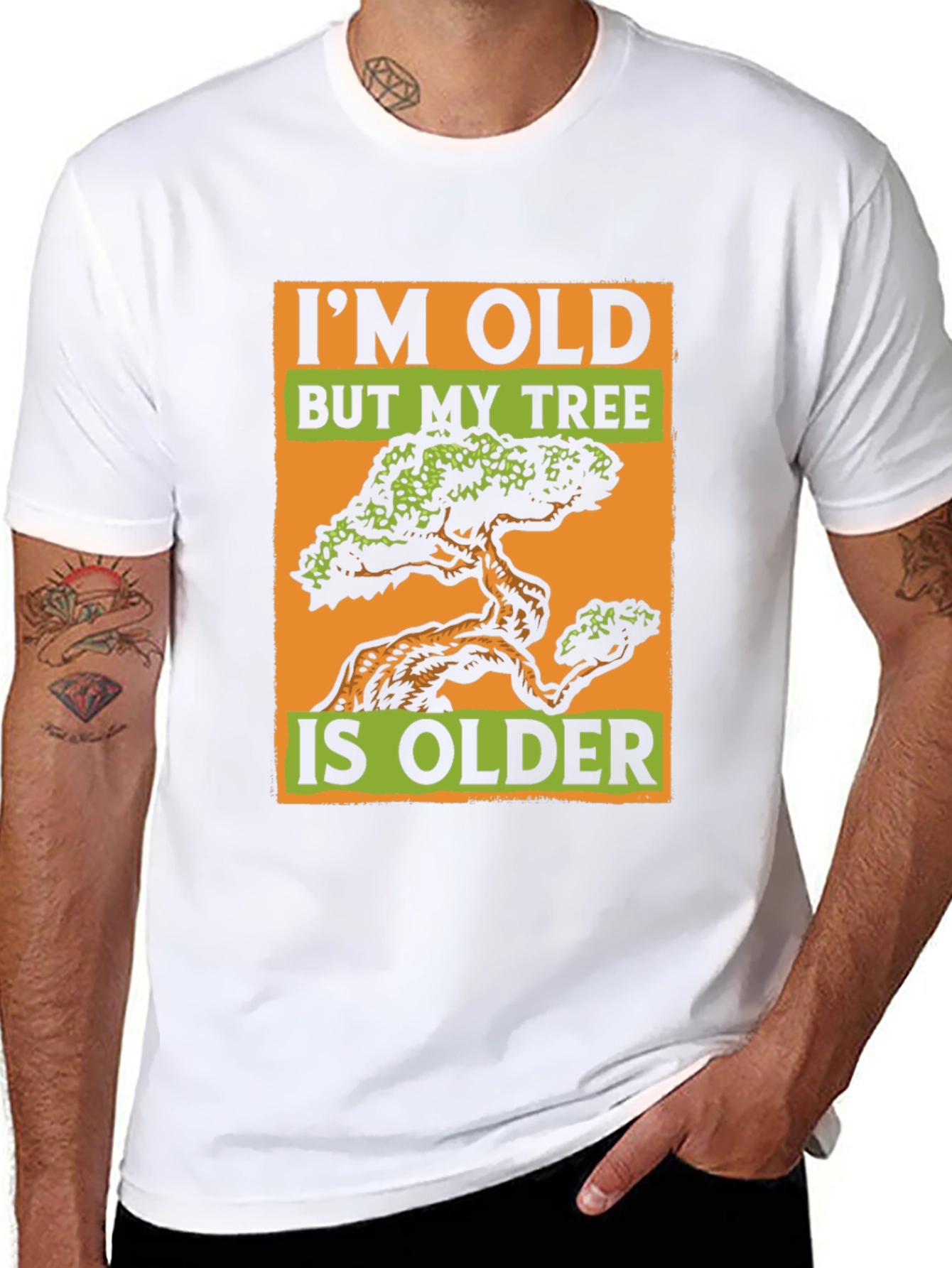 Black Funny I'm Old But My Tree is Older Black T-Shirt view 8