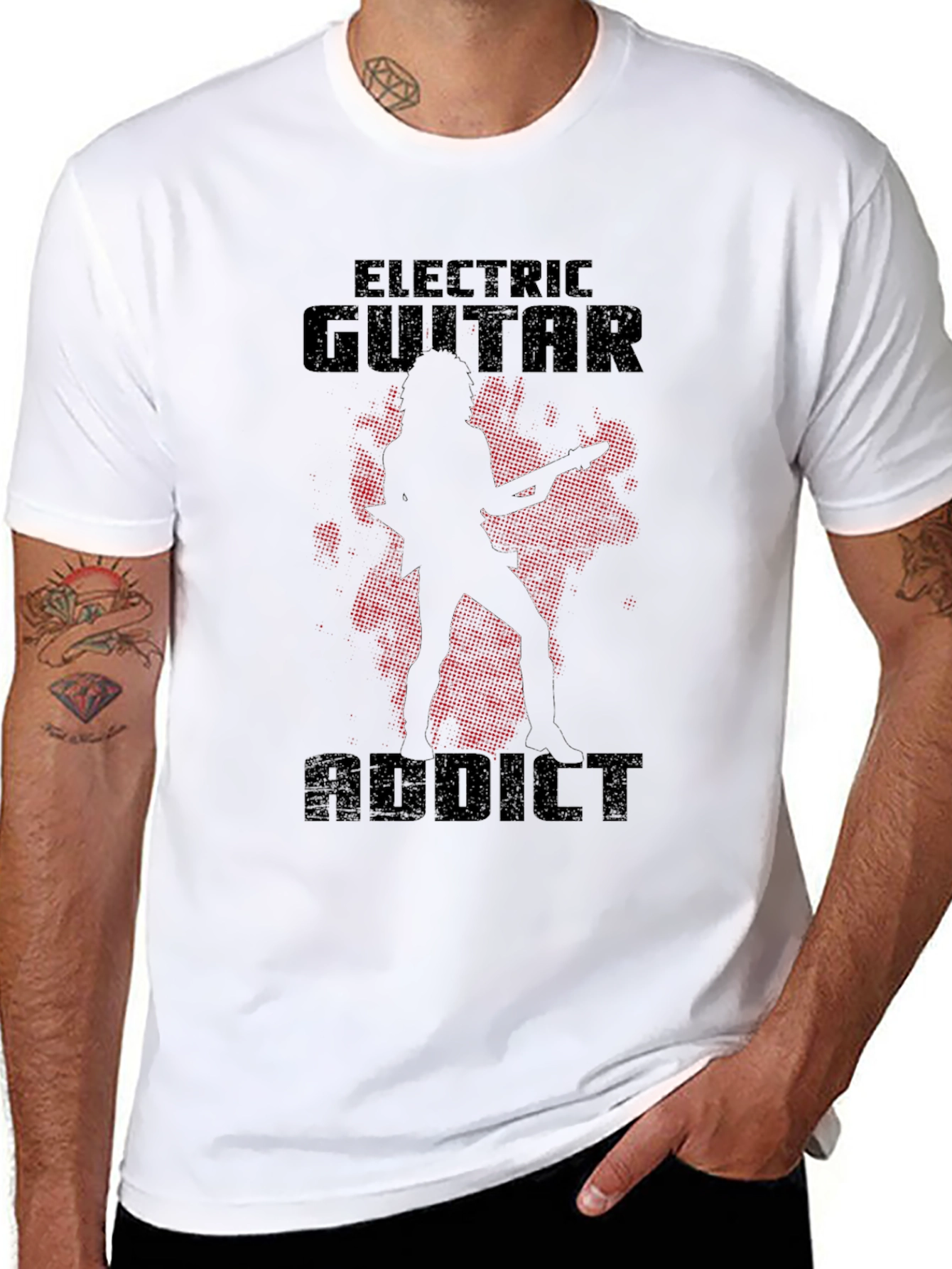 Black Electric Guitar Addict Black T-Shirt Rock Music Lover view 8