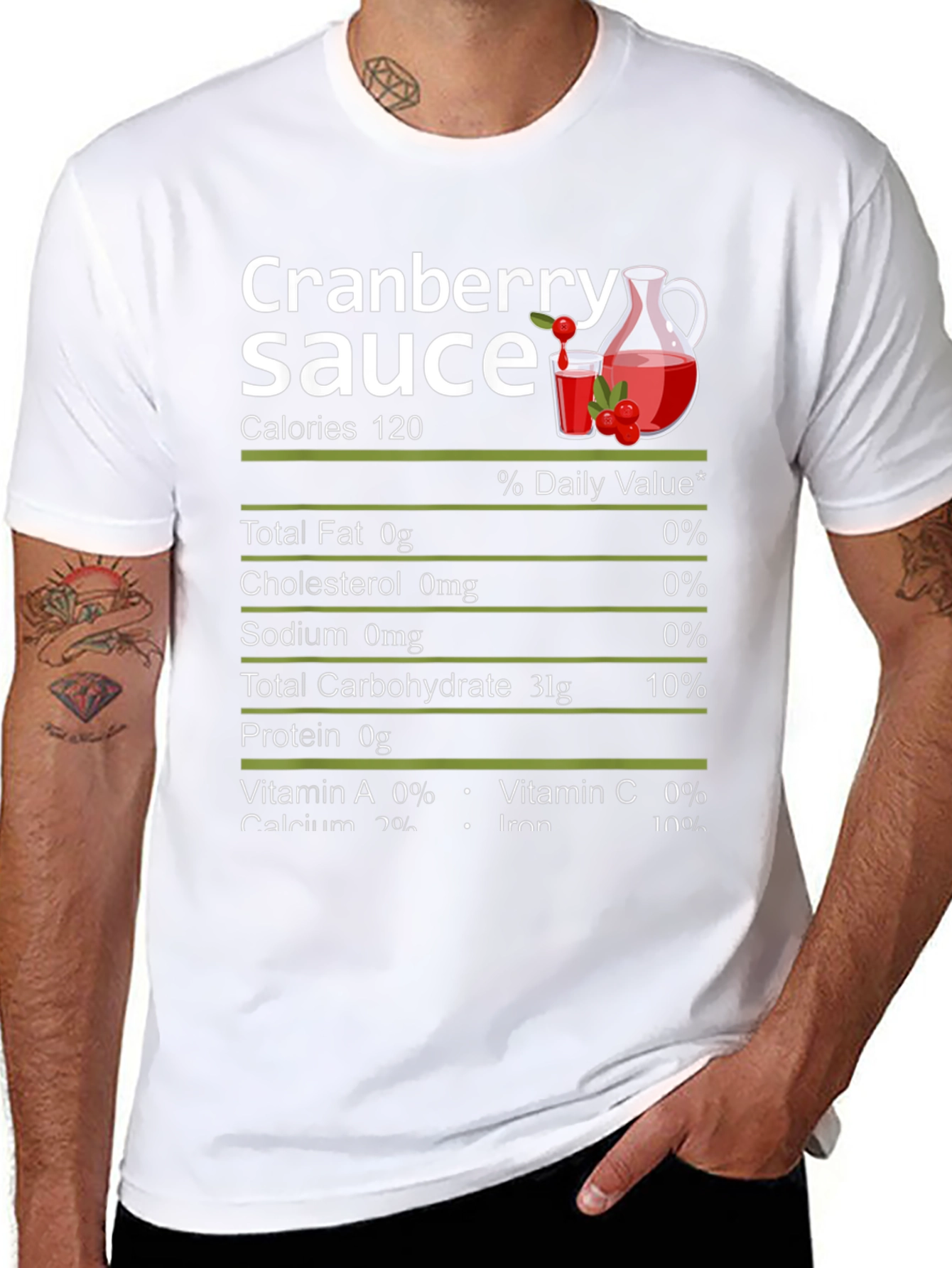 Black Cranberry Sauce Nutrition Facts Graphic Tee view 8
