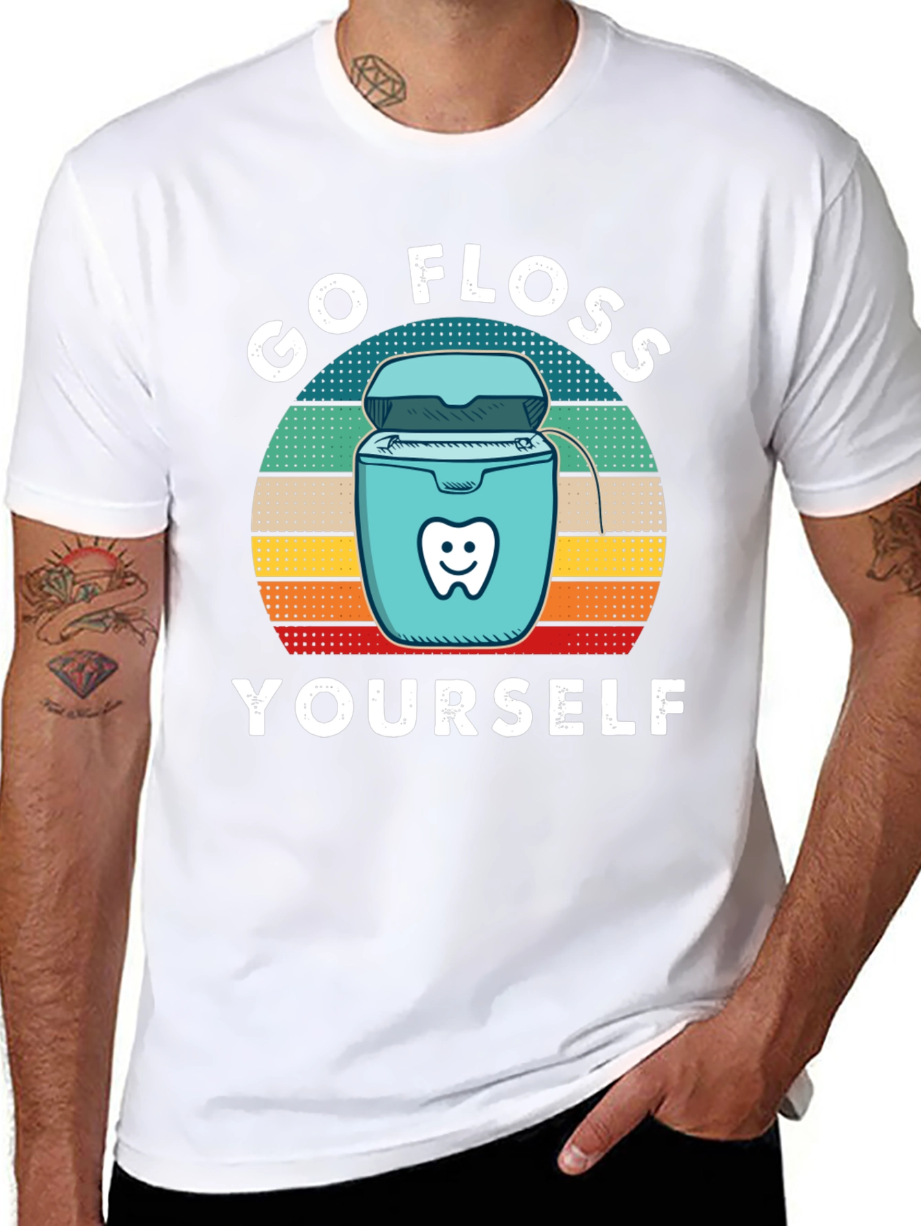 Black Go Floss Yourself Graphic Tee view 8
