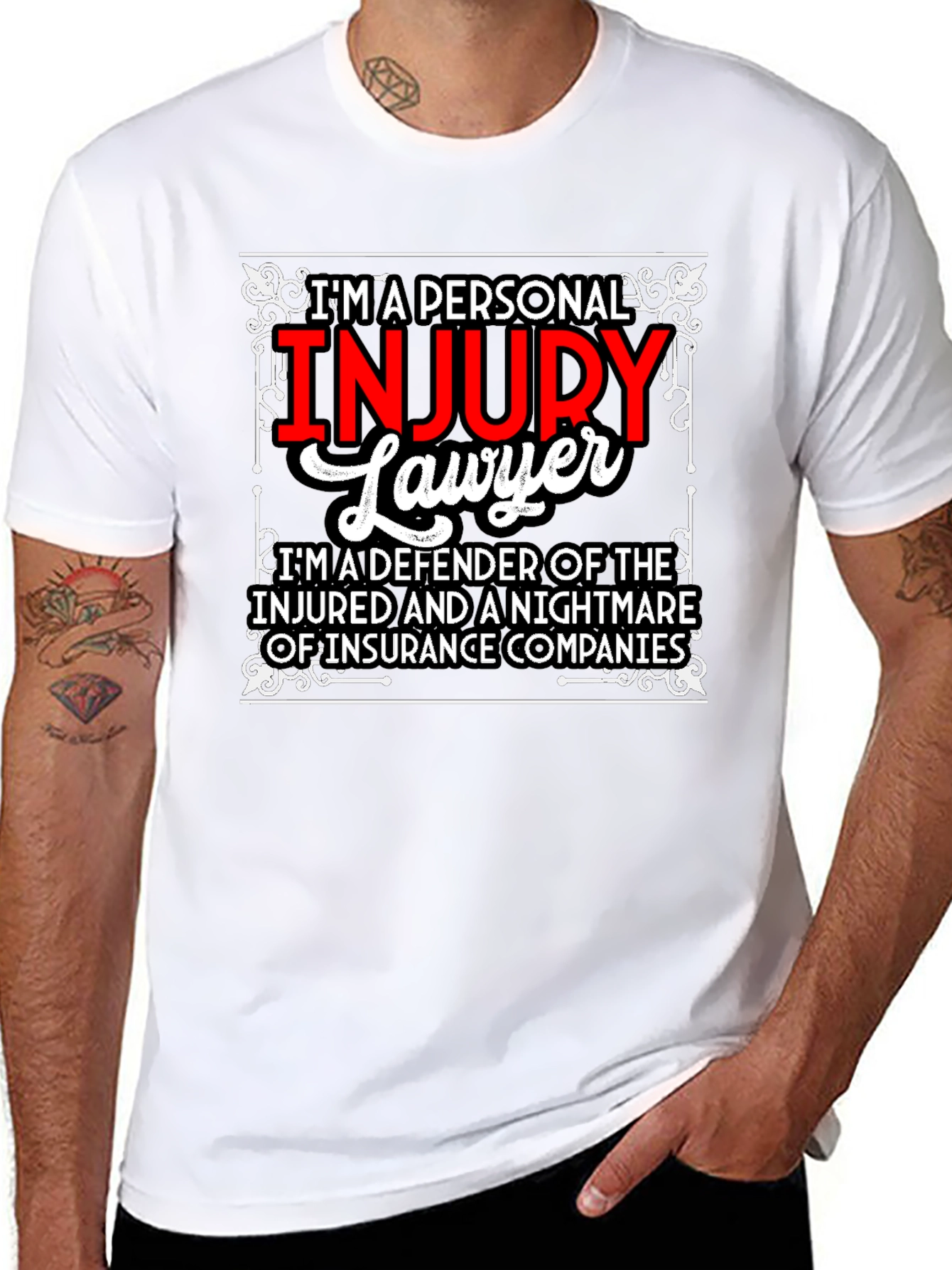 Black Personal Injury Lawyer T-Shirt view 8
