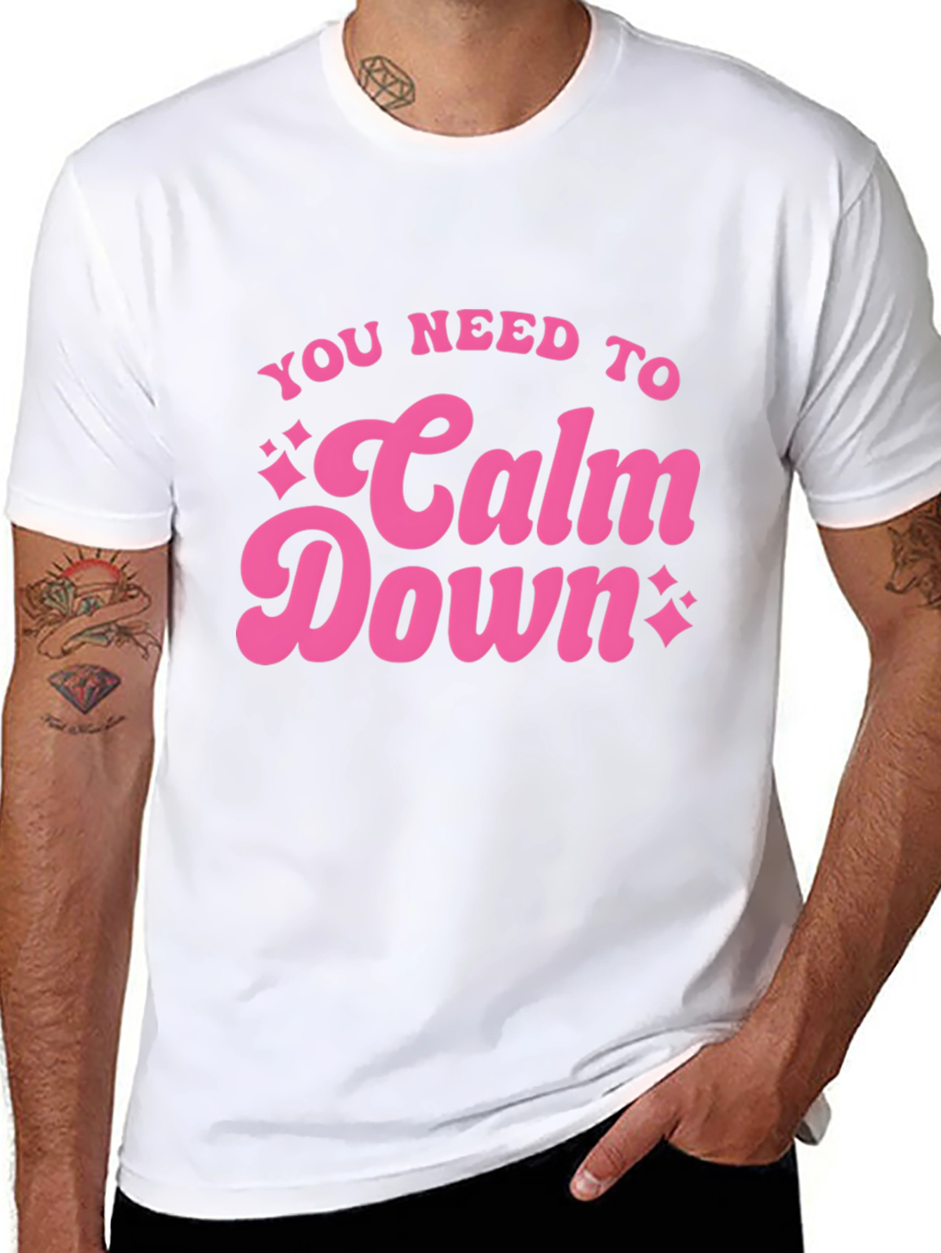 Black You Need To Calm Down Graphic Tee view 8